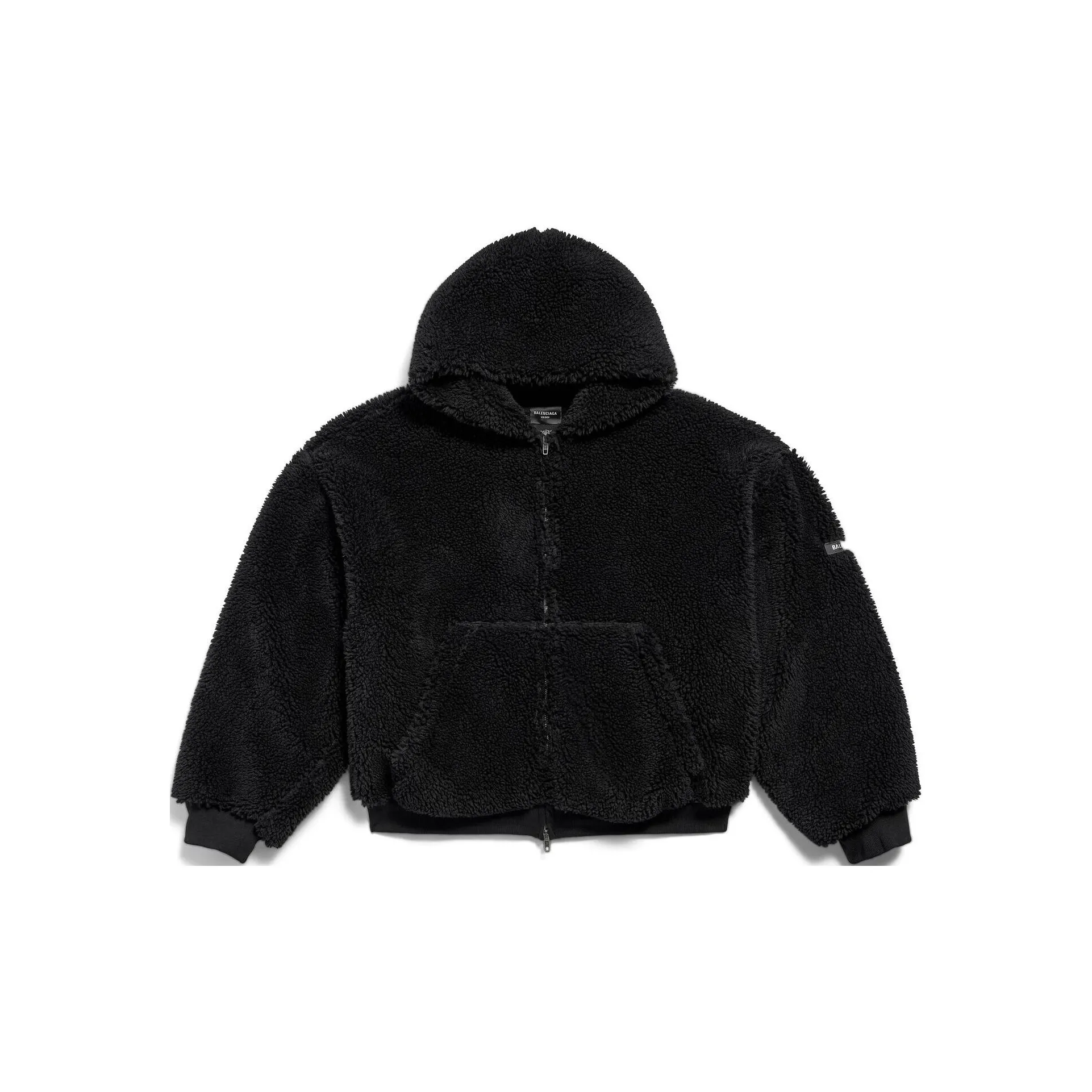 Balenciaga Zip Up Fur Hoodie