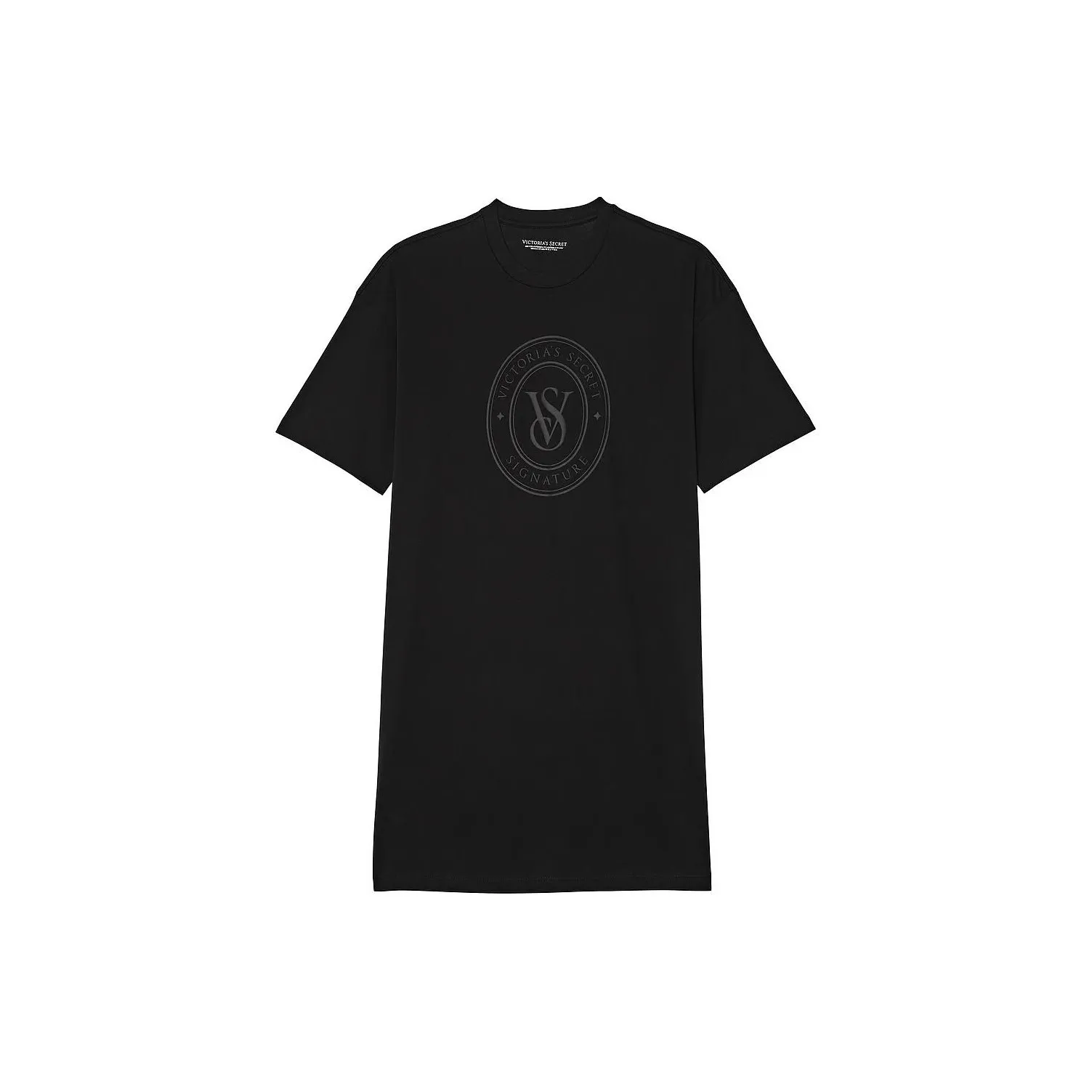 Victoria's Secret Хлопок OVERSIZED Сон Tee Черный Pajama Топ Женские Черный