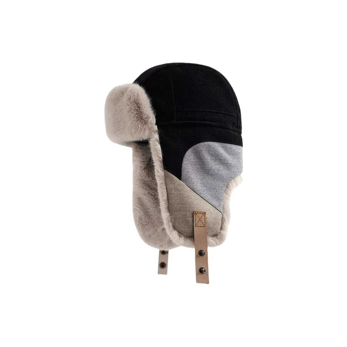 NOMK Полиэстер Шапки-ушанки Унисекс Черный Серый