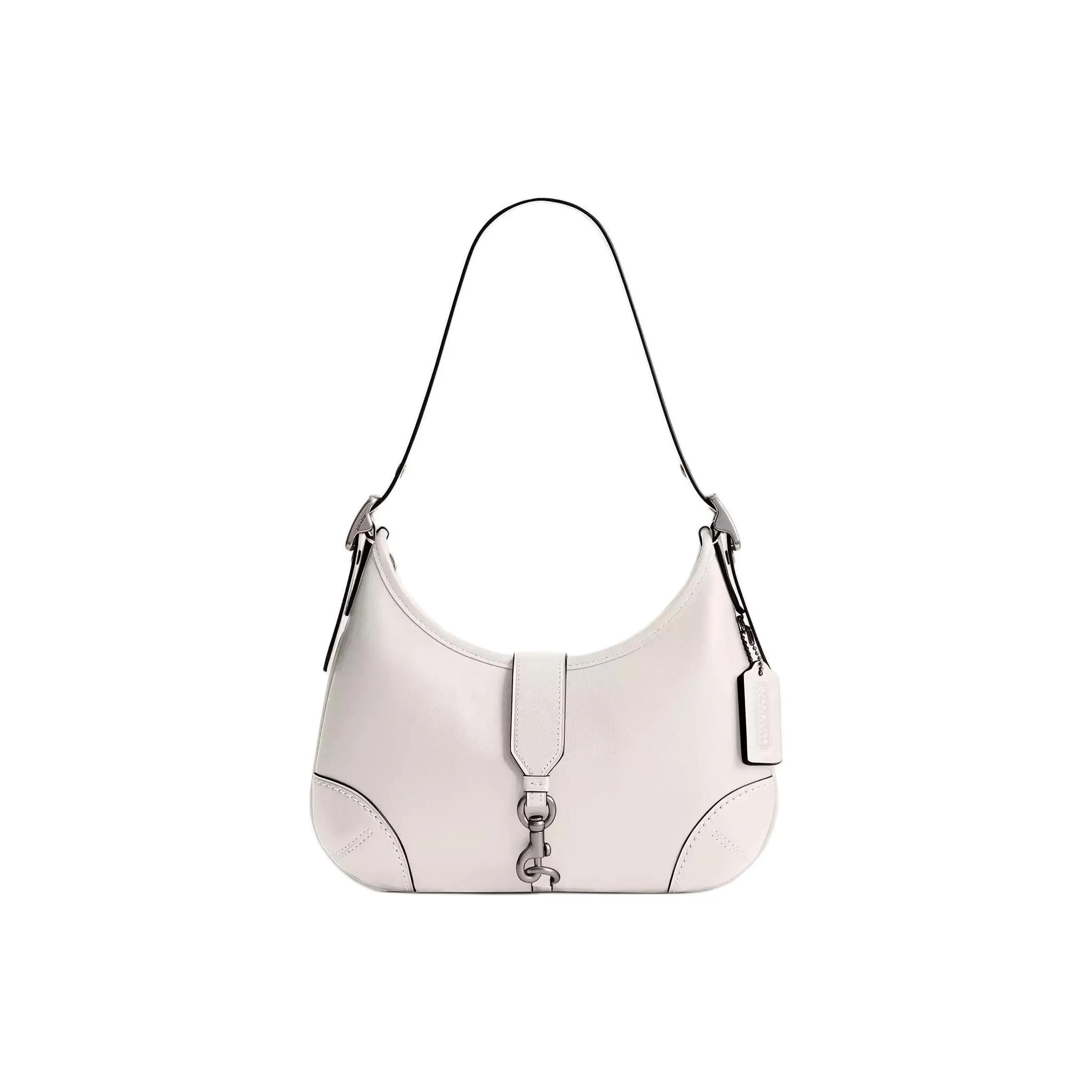 COACH Hamptons Leather Hobo Bag Handbag Shoulder Bag Large Size Women's Chalk White