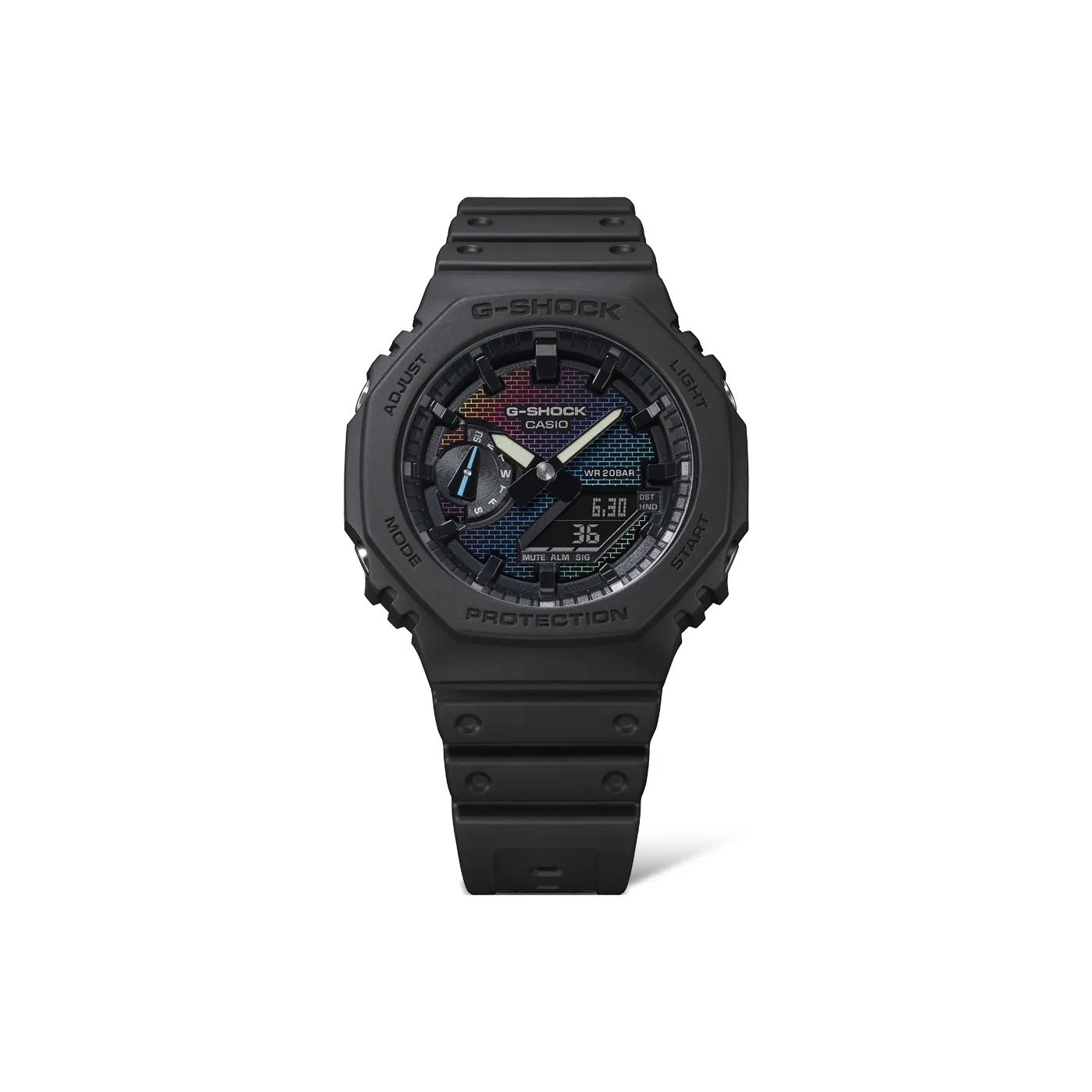 CASIO G SHOCK Rainbow Wall Collection Кварцевый механизм Смольный ремешок Часы Унисекс Многоцветный Циферблат
