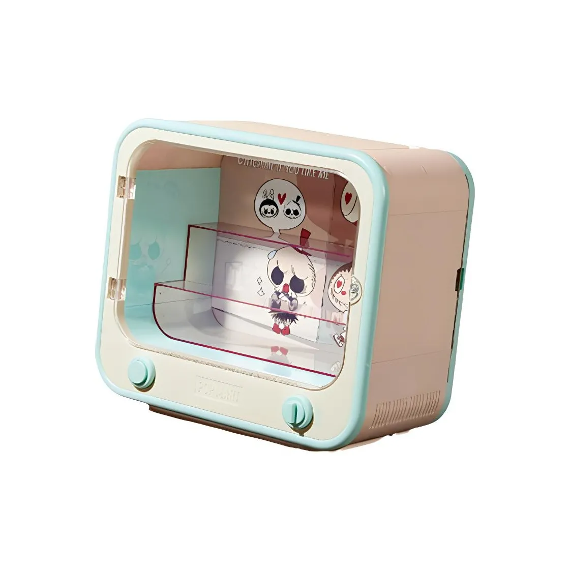 POP MART THE MONSTERS Catch Me If You Like Me Glow in The Dark TV Display Case Model Accessories