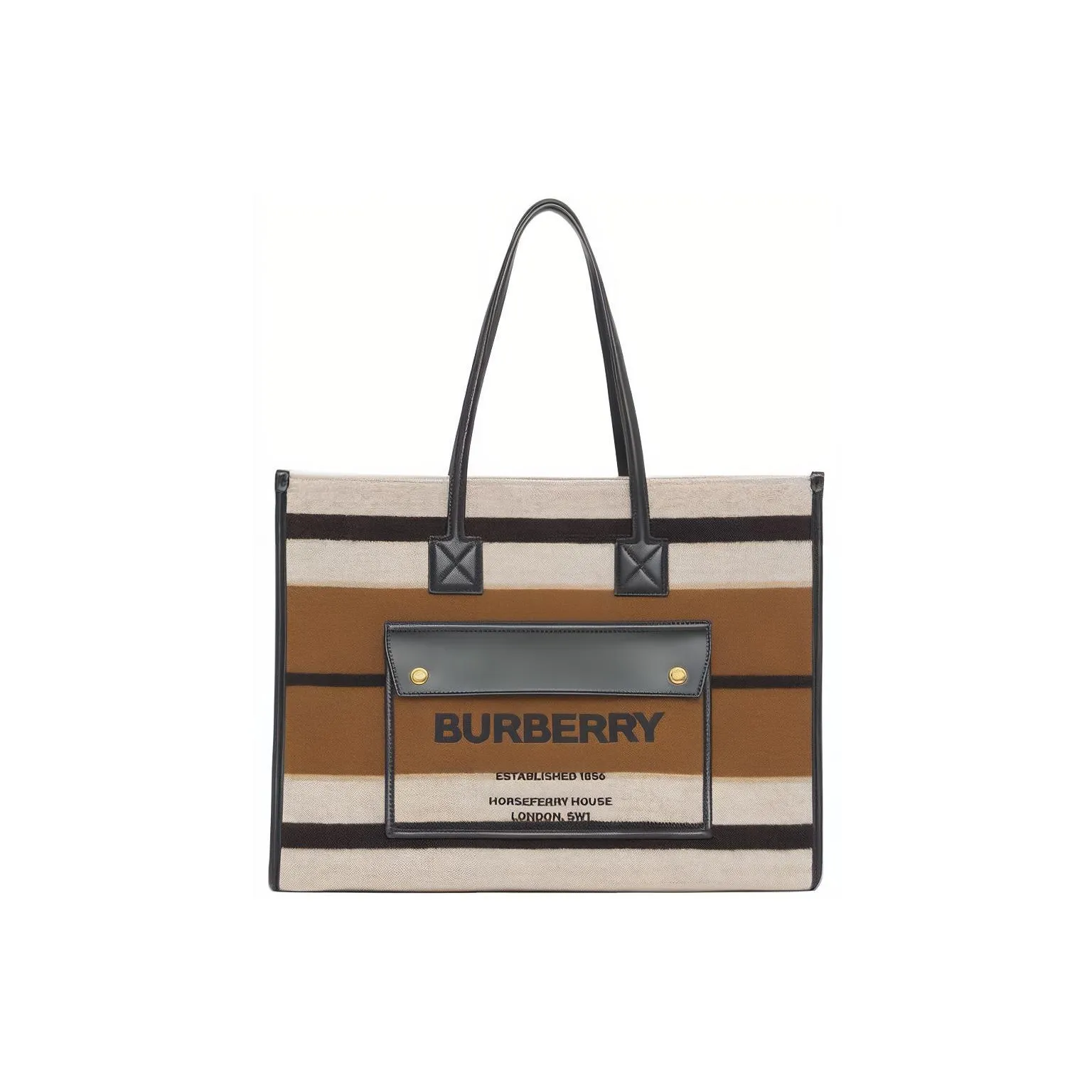 Burberry Freya Shearling And Leather Tote Bag Shopping Bag Shoulder Bags Handbags Medium Size Women's Umber/Black/Beige