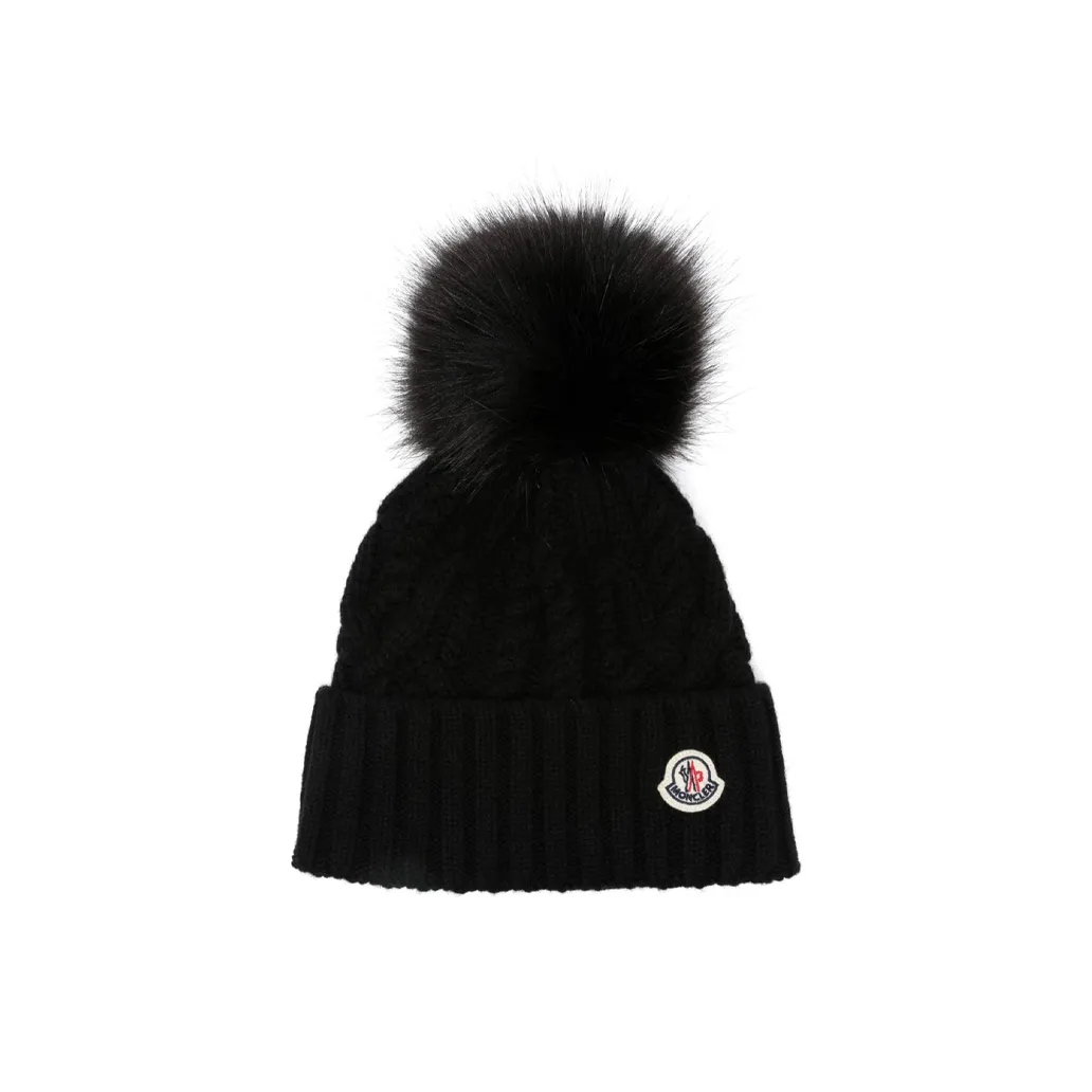MONCLER Шерсть Акрил Модакрил Кашемир Полиэстер Шапки-бини Женские Черный