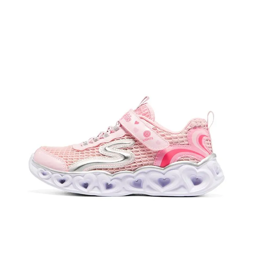 Skechers Heart Lights Low Top Kids Lifestyle Shoes Pink