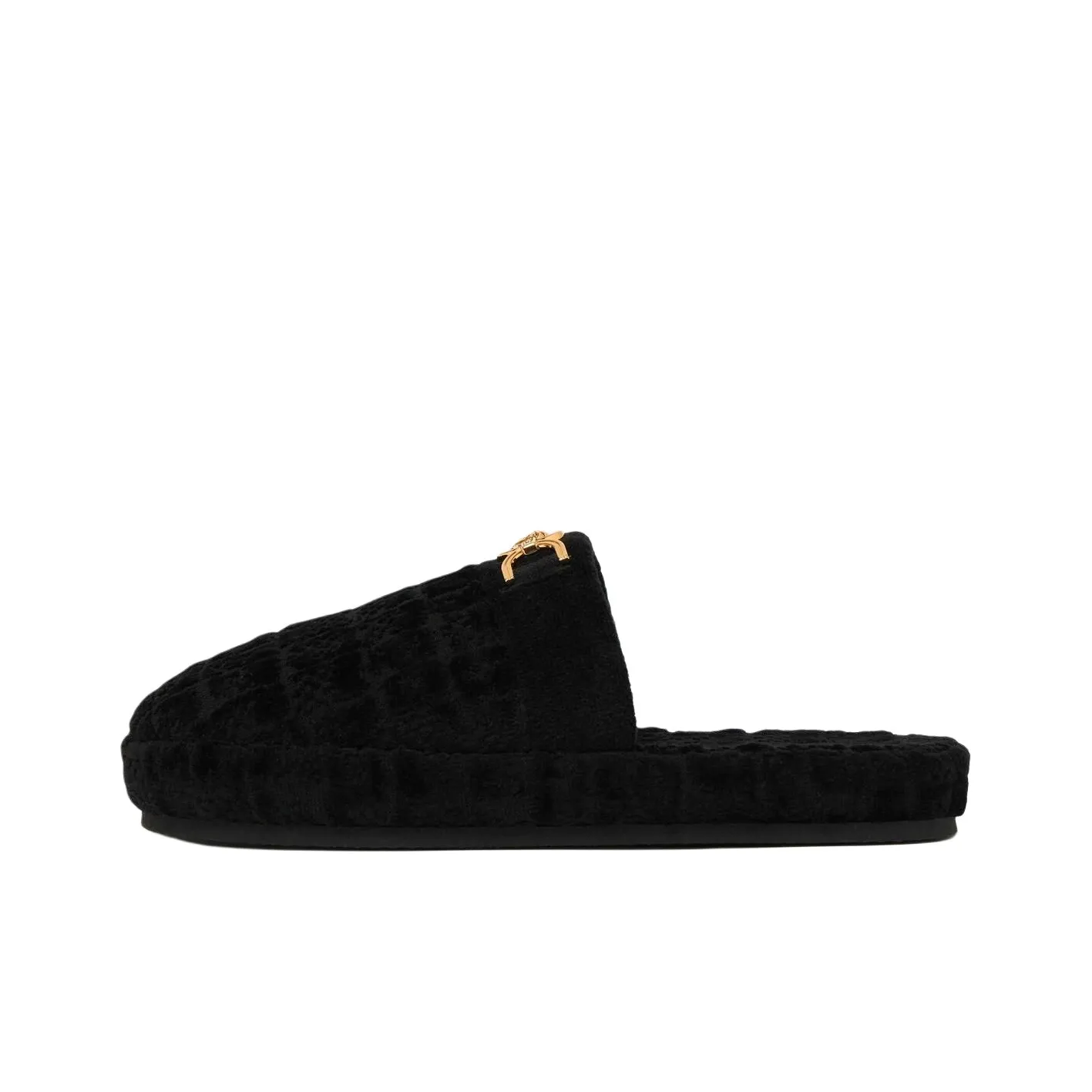 VERSACE Abrasion Resistant Closed Toe Slippers Women's Black