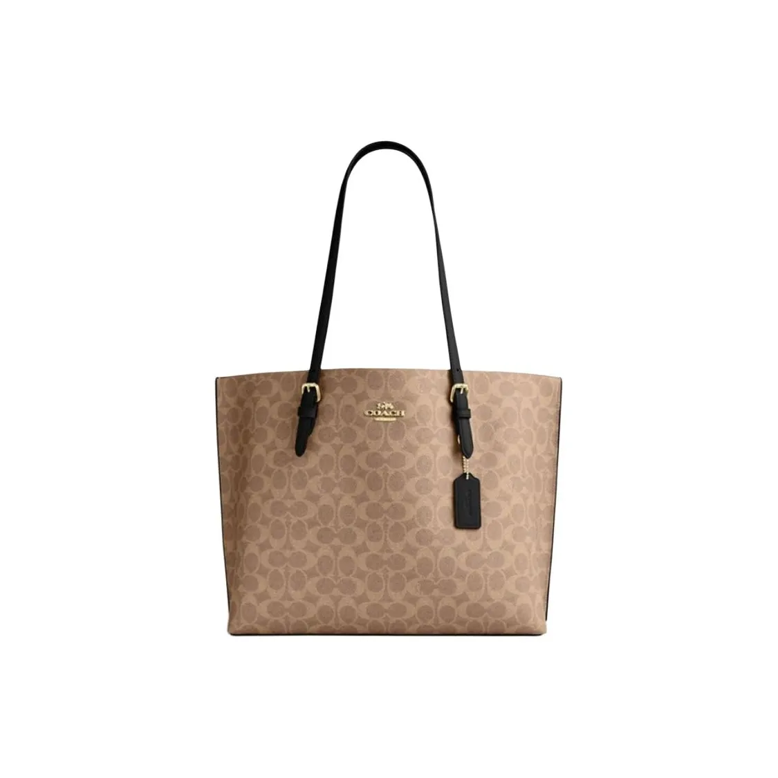 COACH Mollie Artificial Leather Tote Bag, Shopping Bag, Handbag, Shoulder Bag Tubas Women's Brown & Yellow & Black