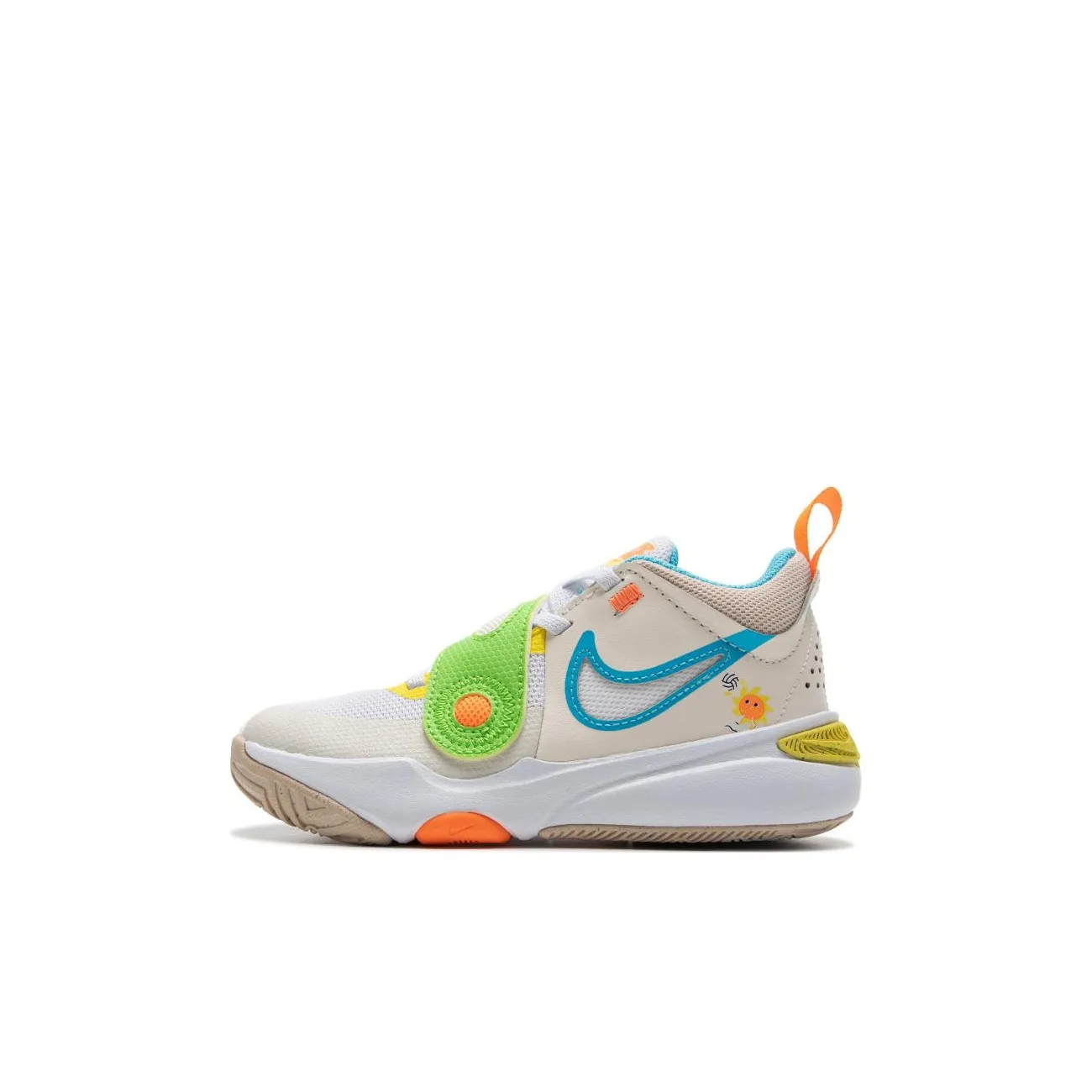 nike Team Hustle D 11 Slip-resistant Abrasion-resistant MID Top Kids Lifestyle Shoes White Green Kids