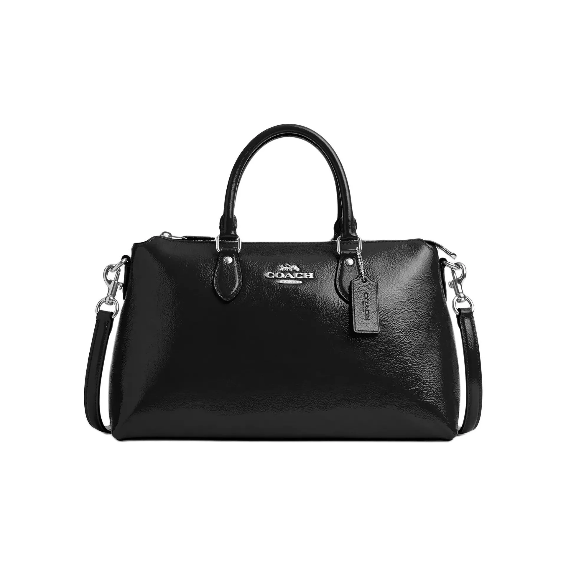 COACH Georgia Лакированная кожа Сумка через плечо Сумка Большая Женская Черная