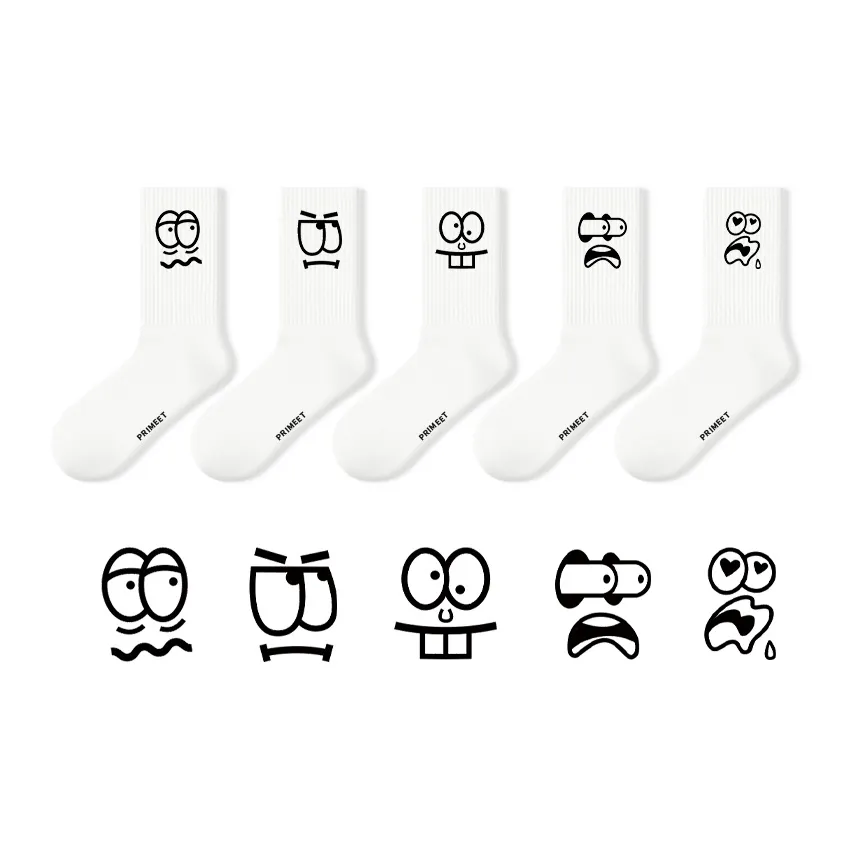 Primeet Mid Calf Socks Unisex 5 Pack