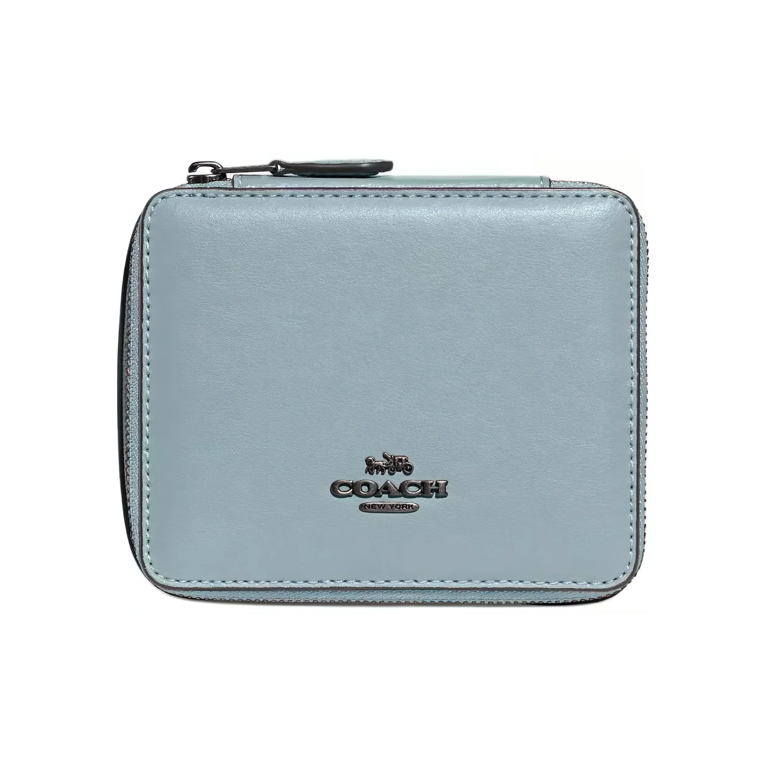 COACH Jewelry Bo Smooth Leather Jewelry Boxes Storage Bags Makeup Cases Women's Blue