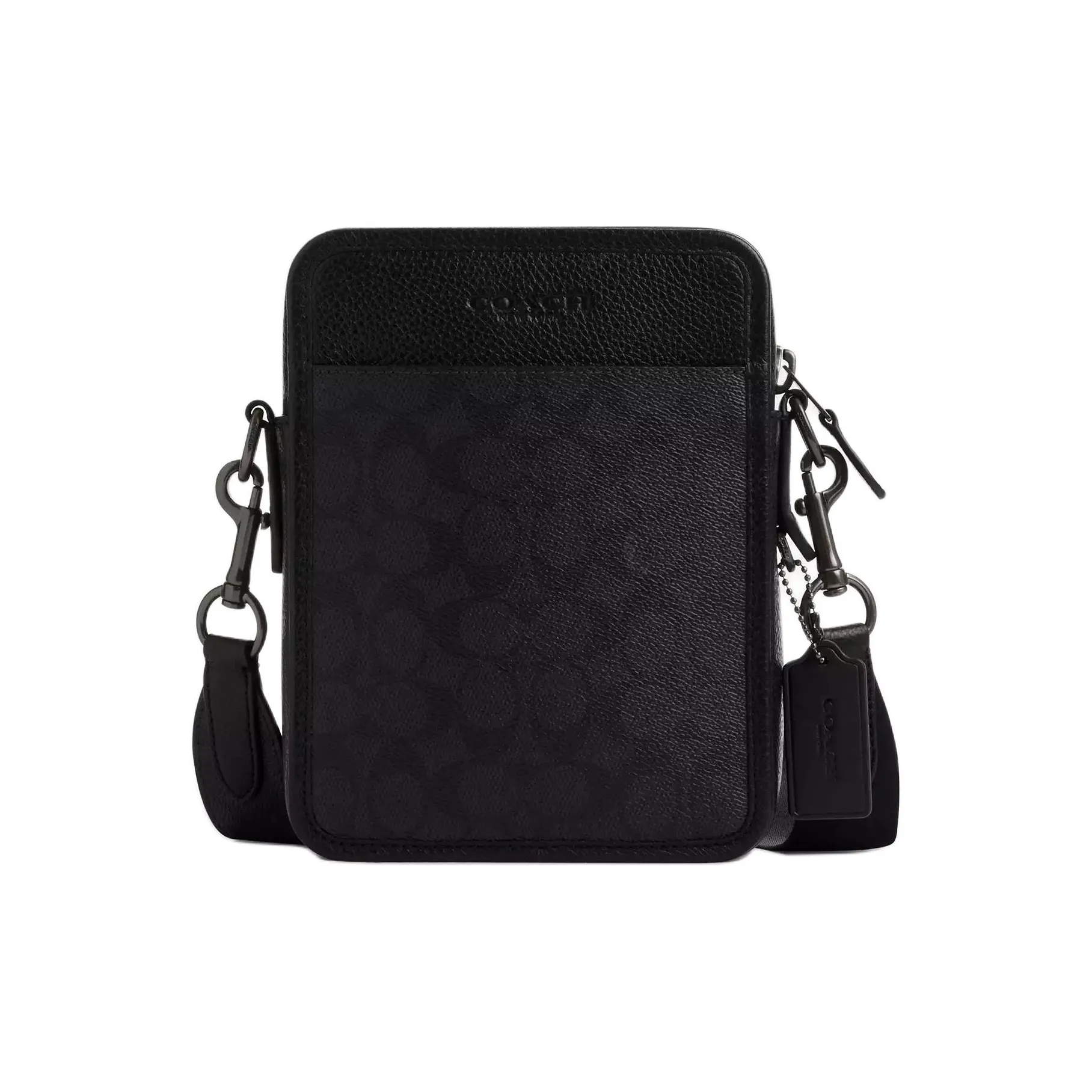 COACH Sullivan Покрытие Холст Сумка через плечо Сумка на плечо Маленькая Мужская Угольный Черный