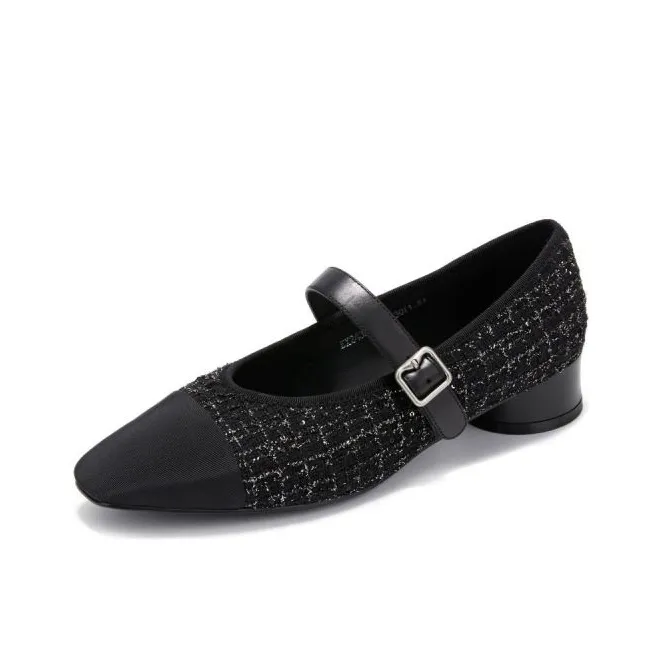 ELLE Грубый каблук Мэри Джейн туфли 3 см женские