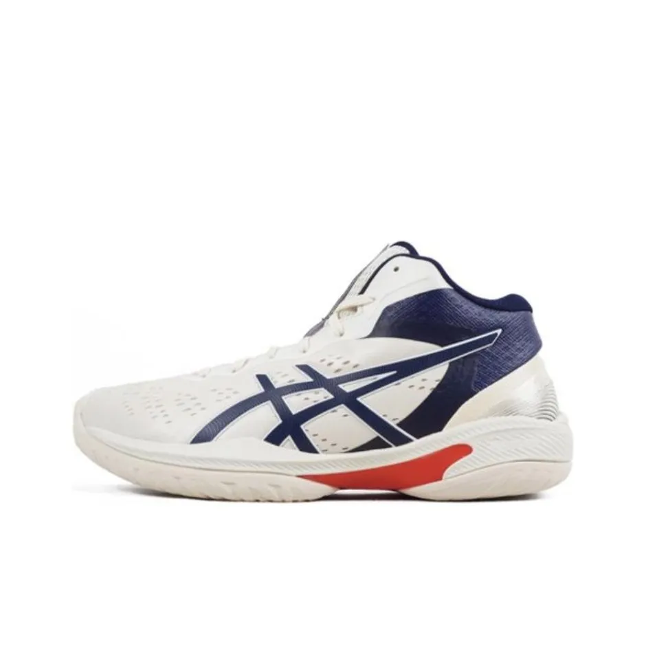 ASICS GELHOOP V16 Устойчивый к истиранию MID Баскетбольные кроссовки Мужские Белый Синий