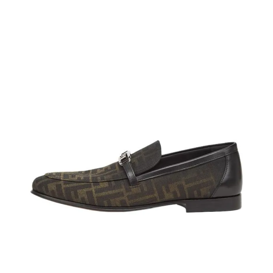 FENDI O'Lock Ff Jacquard Slip On Loafers