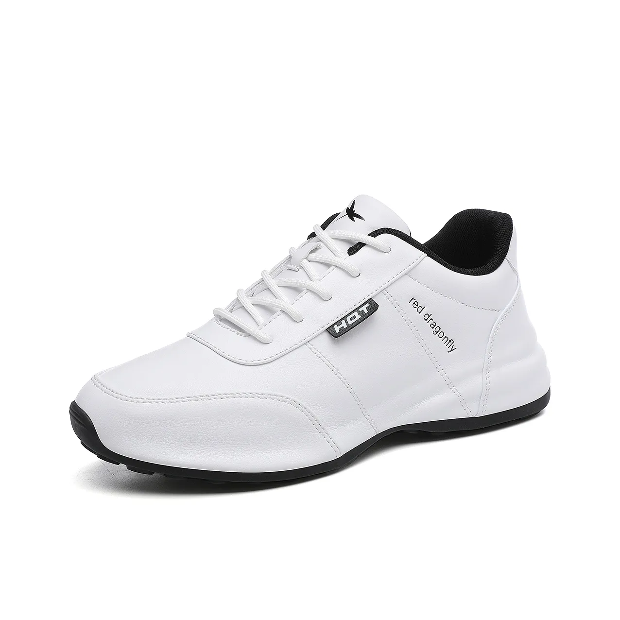 RED DRAGONFLY Platform Wear Resistant Height Increasing Low Top Slip on Athletic Shoes White Sneakers Men's