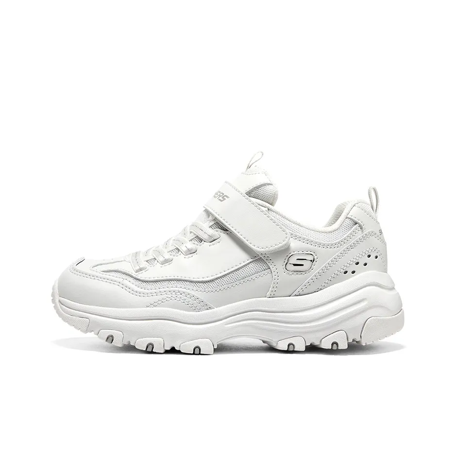 Skechers Girls Kids Lifestyle Shoes White Silver Teenagers