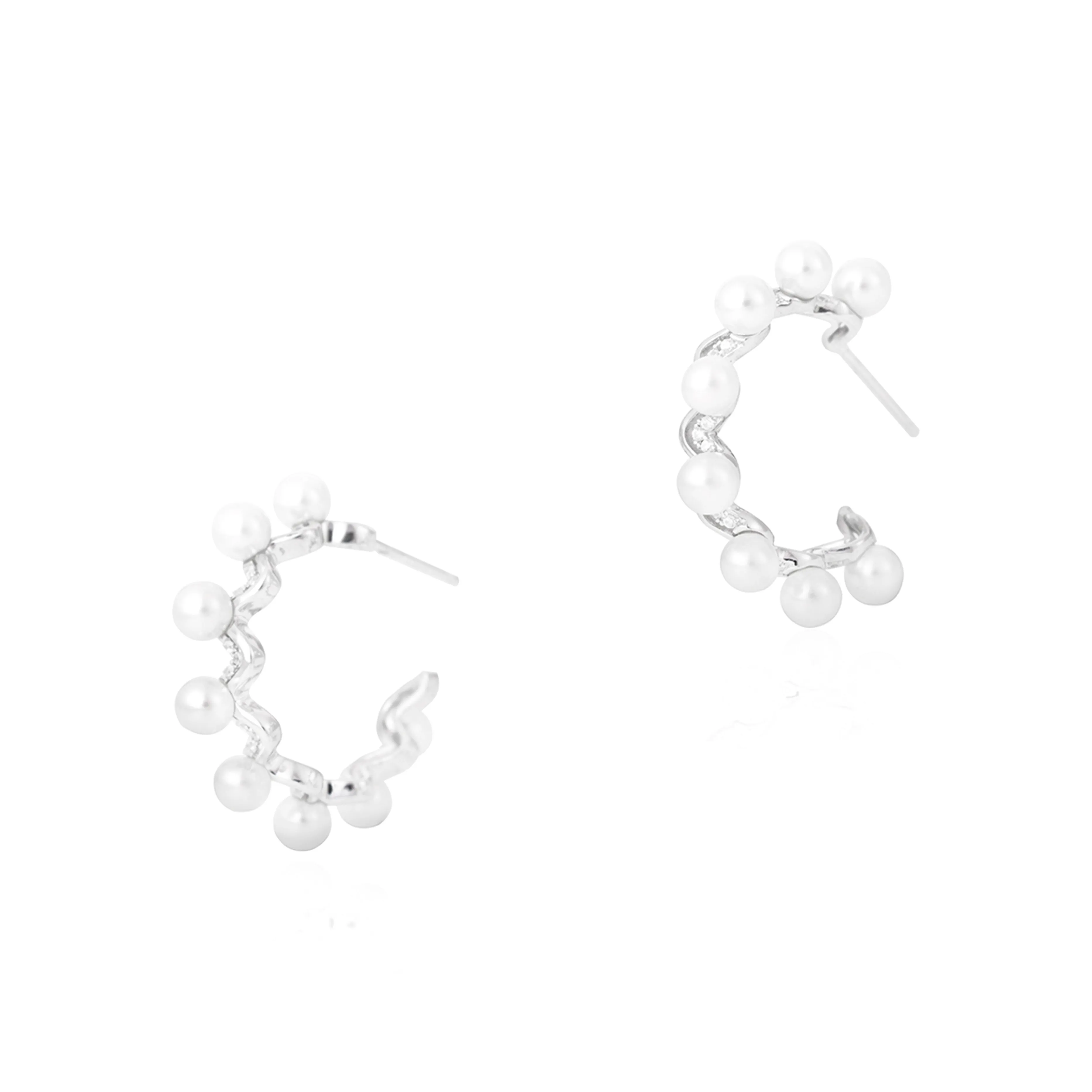 HARCY S925 Серебряные Толстые Серьги с Покрытием Родий и Золото Унисекс