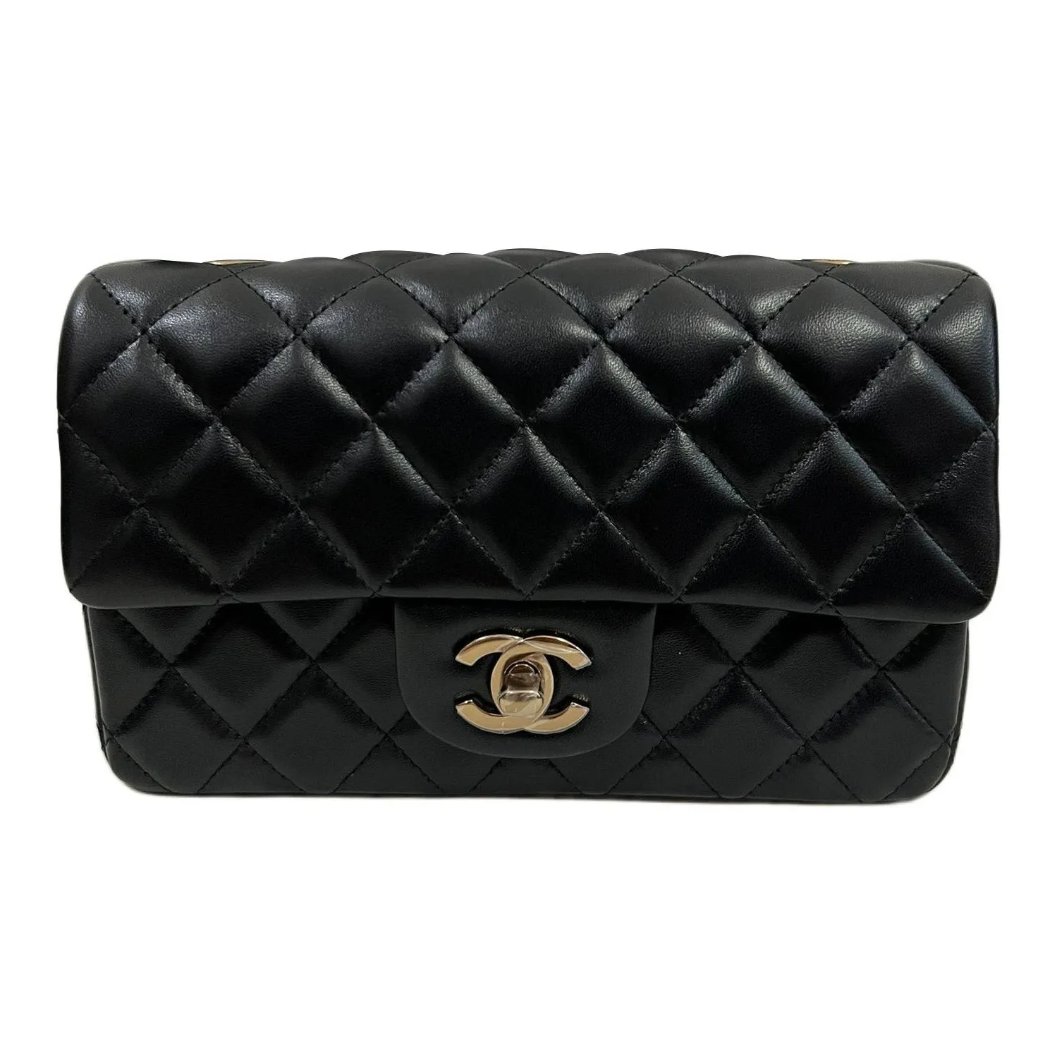 CHANEL Lambskin Crossbody Bag Shoulder Bag Mini Women's Black