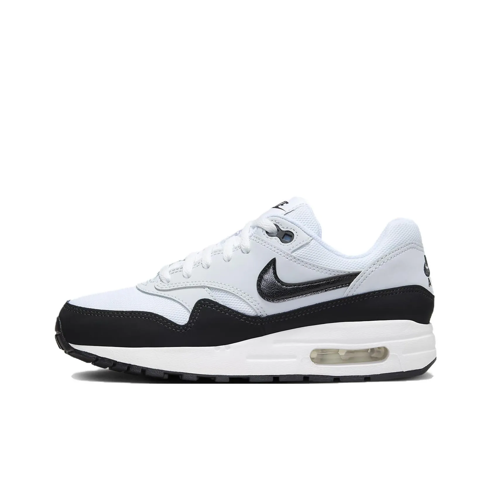 Nike Air Max 1 Амортизация Износостойкий Низкий Топ Kids Lifestyle Shoes Белый Черный