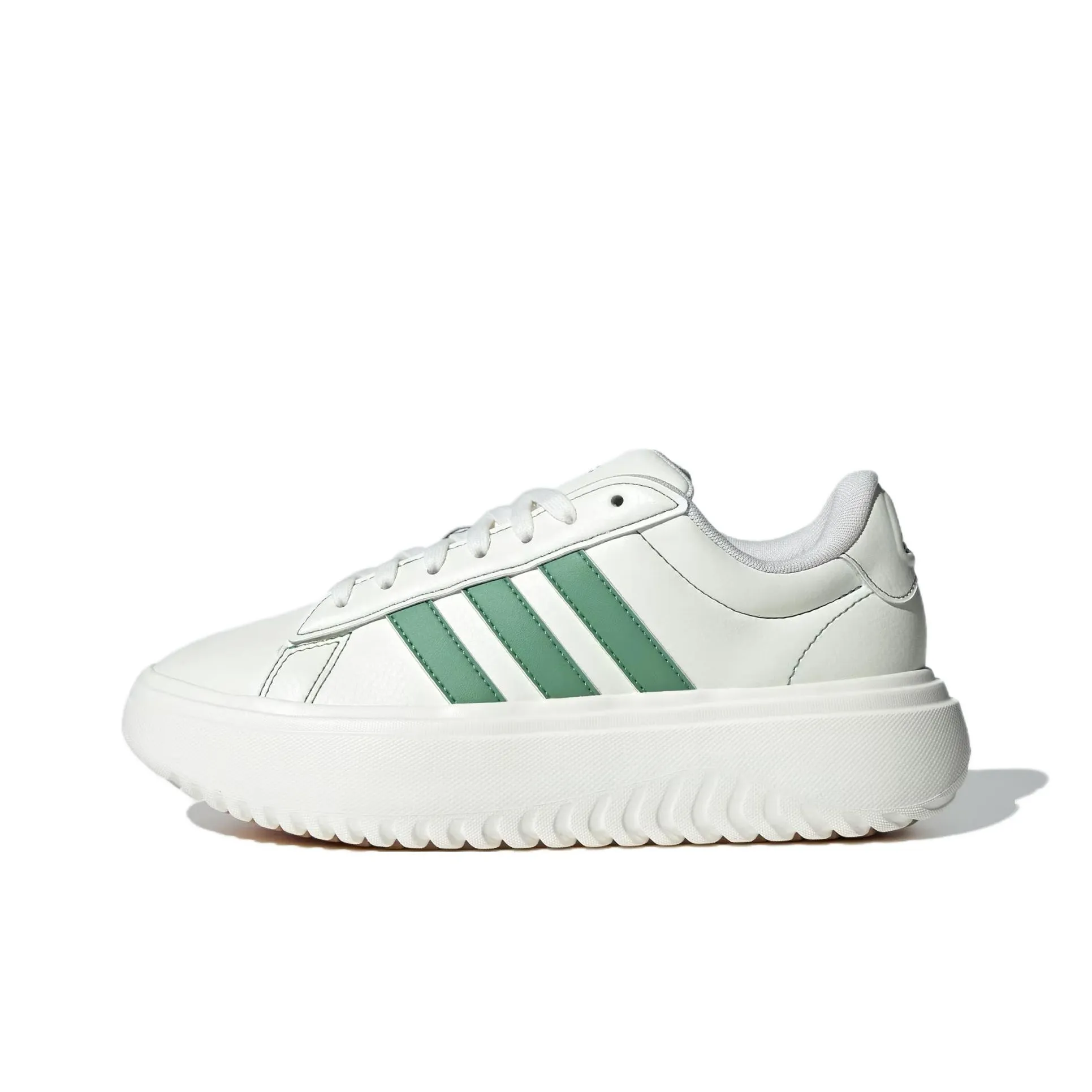 Adidas Grand Court Platform Off White Preloved Green Gum Women's