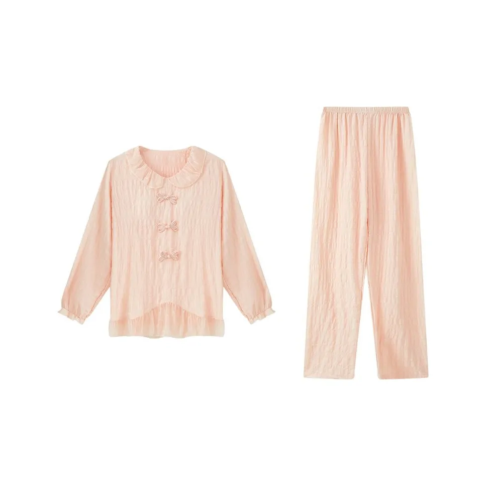 Sleep Ins Preppy Style Refreshing Mori Style Students Dormitory Home Outerwear Ready Pajama Set Women's Pink