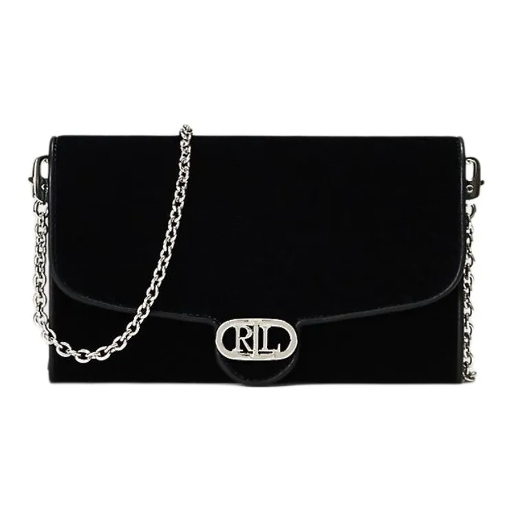 Ralph Lauren Polyester Shoulder Bag Crossbody Bag Medium Size Women's Black