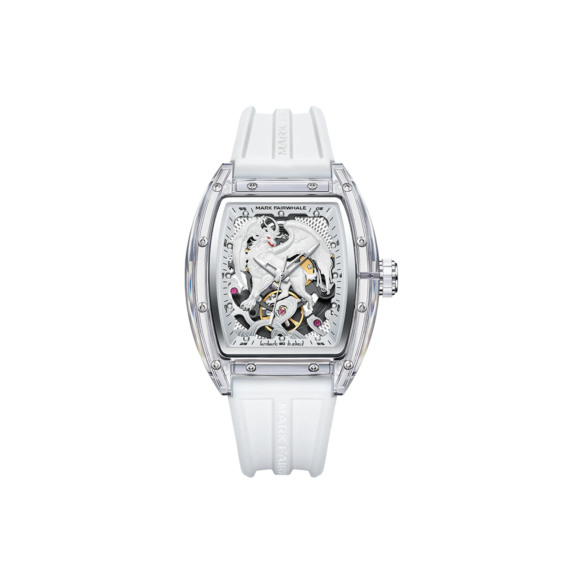 FAIRWHALE Shan Hai Jing Series Автоматический Механический Механизм Резиновый Ремешок Часы Мужские Часы С Открытым Механизмом