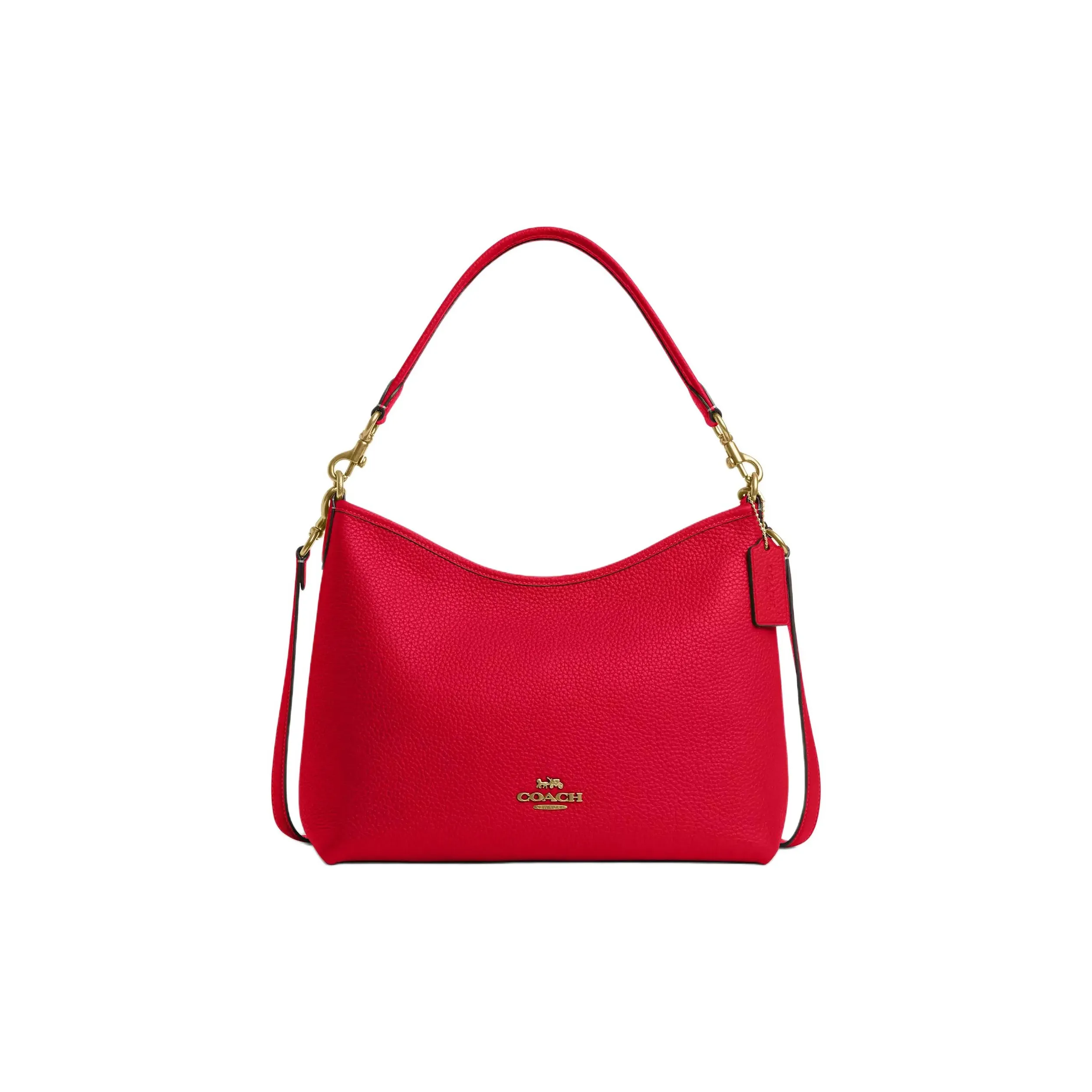 COACH Сумка из галечной кожи сумка через плечо сумка на плечо большая женская красная