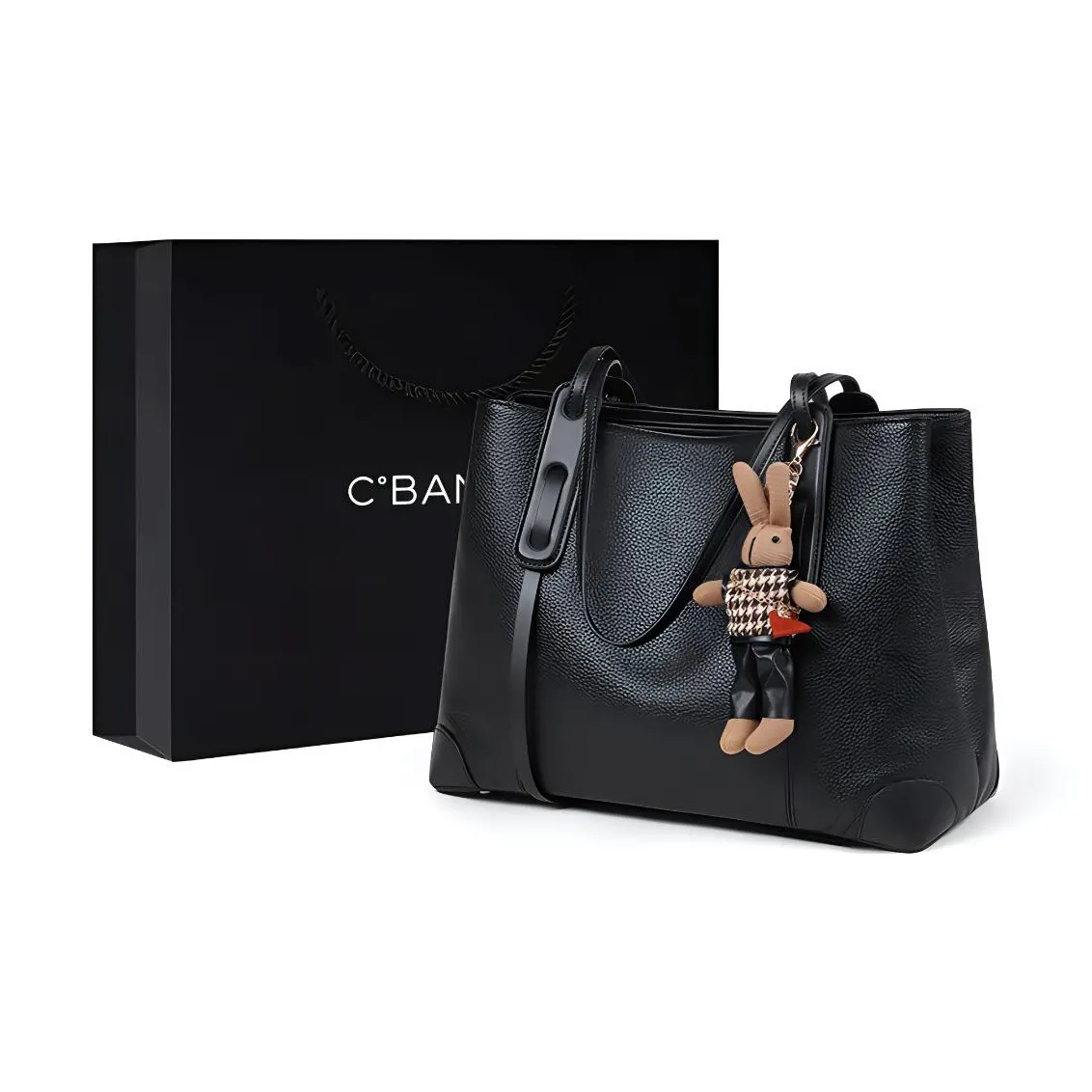 C°BANNER Коровья кожа с синтетической кожей сумка на плечо большая женская черная