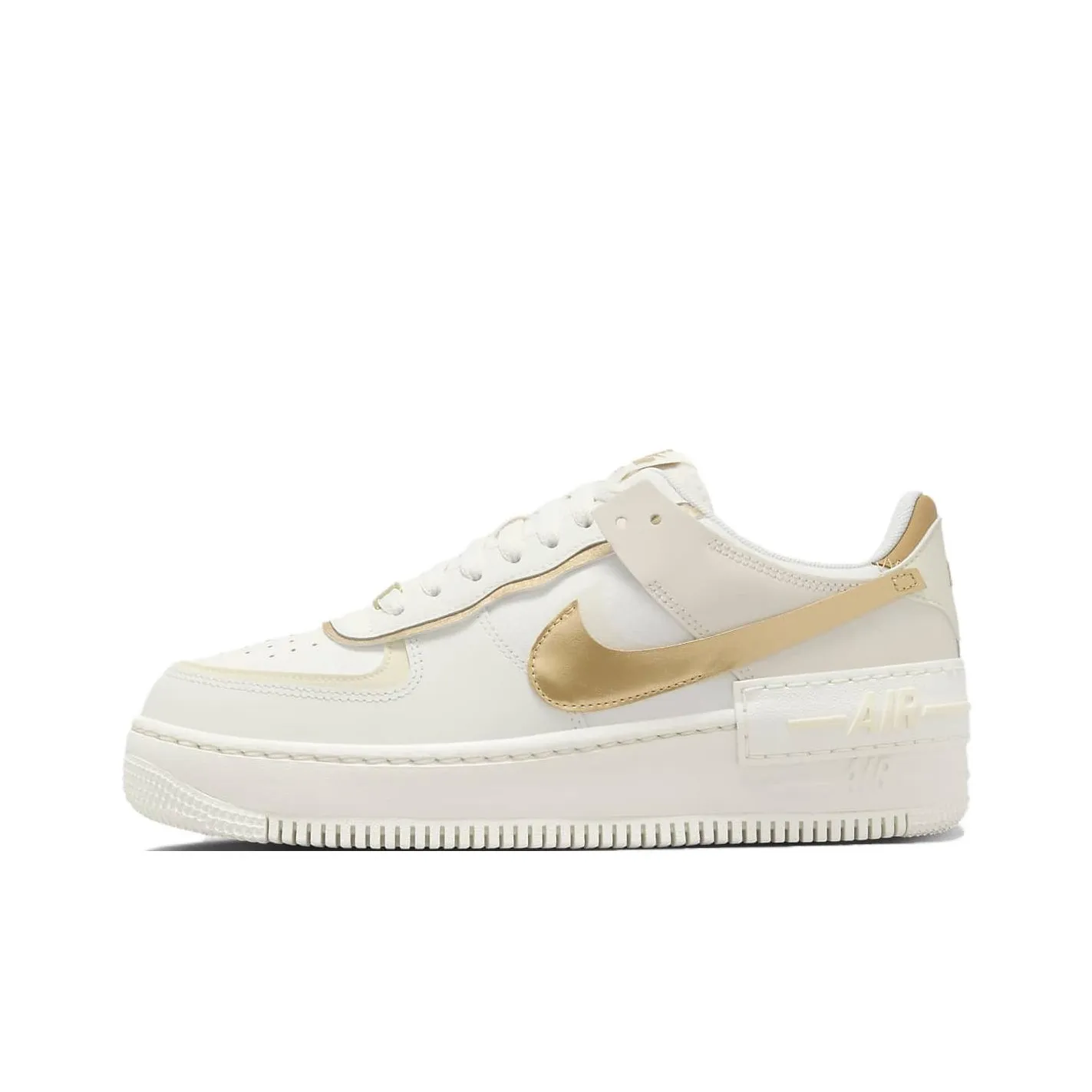 Nike Air FORCE 1 Low Топ Скейтборд Кроссовки Женские Белые Золотые