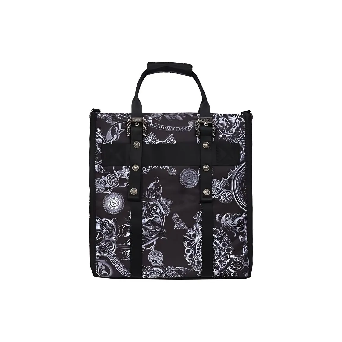 VERSACE JEANS COUTURE Nylon Fabric With Polyester Tote Bag, Shopping Bag, Handbag Men's Black