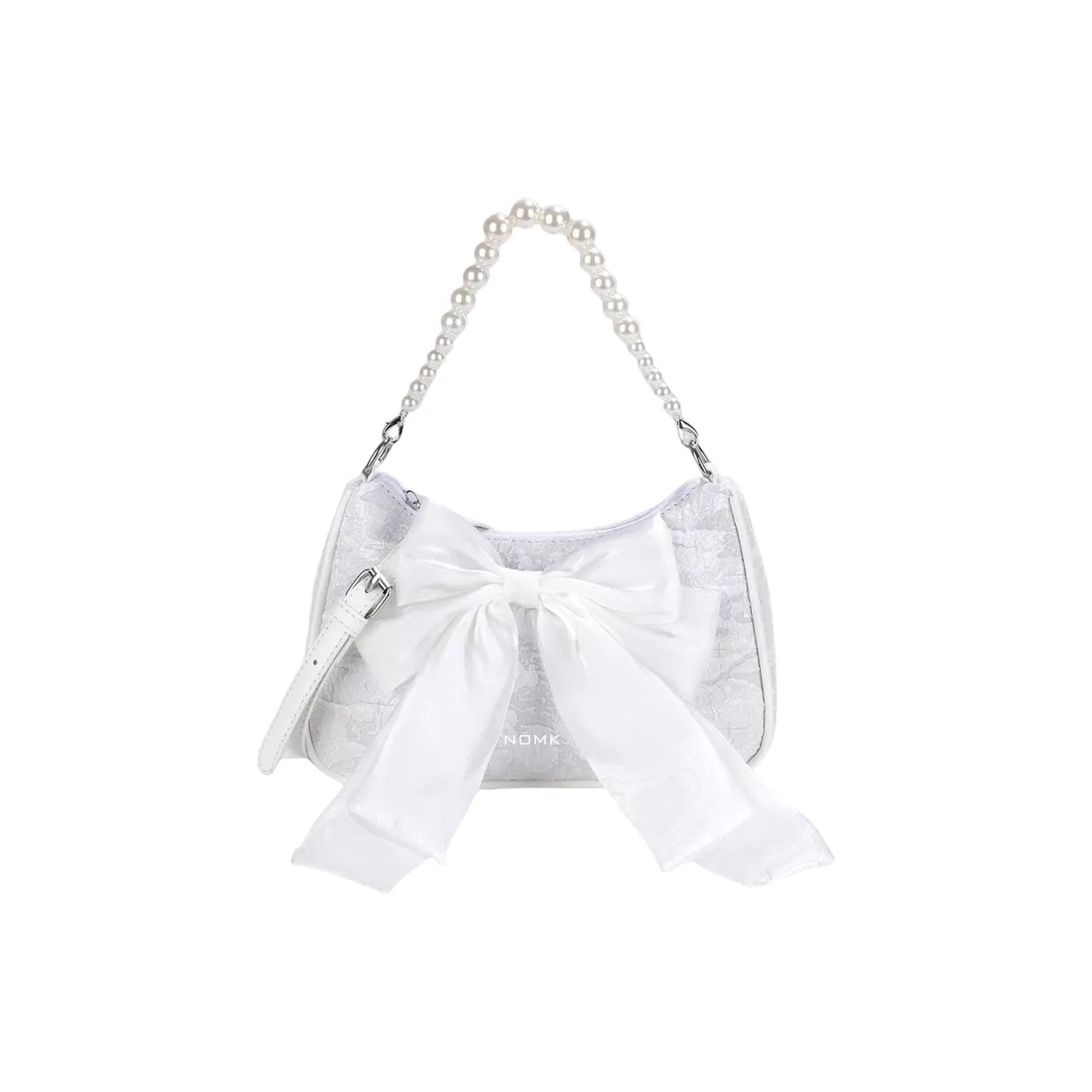 NOMK Холст Сумка через плечо Сумка на плечо Сумка через плечо Стандартная Женская Розовая Белая