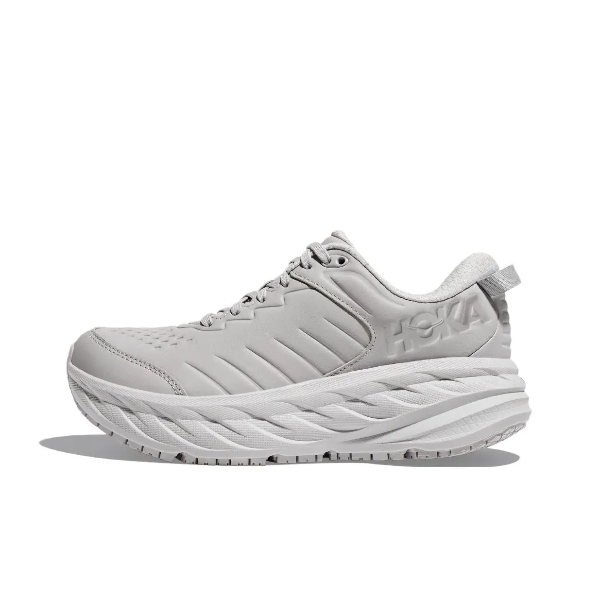 zapatillas de running HOKA ONE ONE competición constitución fuerte 10k Bondi SR Anti Slip Wear Resistant Low Top Casual Running Shoes Men's Gray White