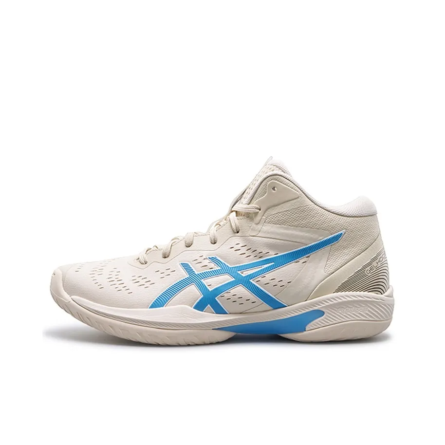 Asics GELHOOP V16 Breathable Support High Top Basketball Shoes Unisex Beige Blue