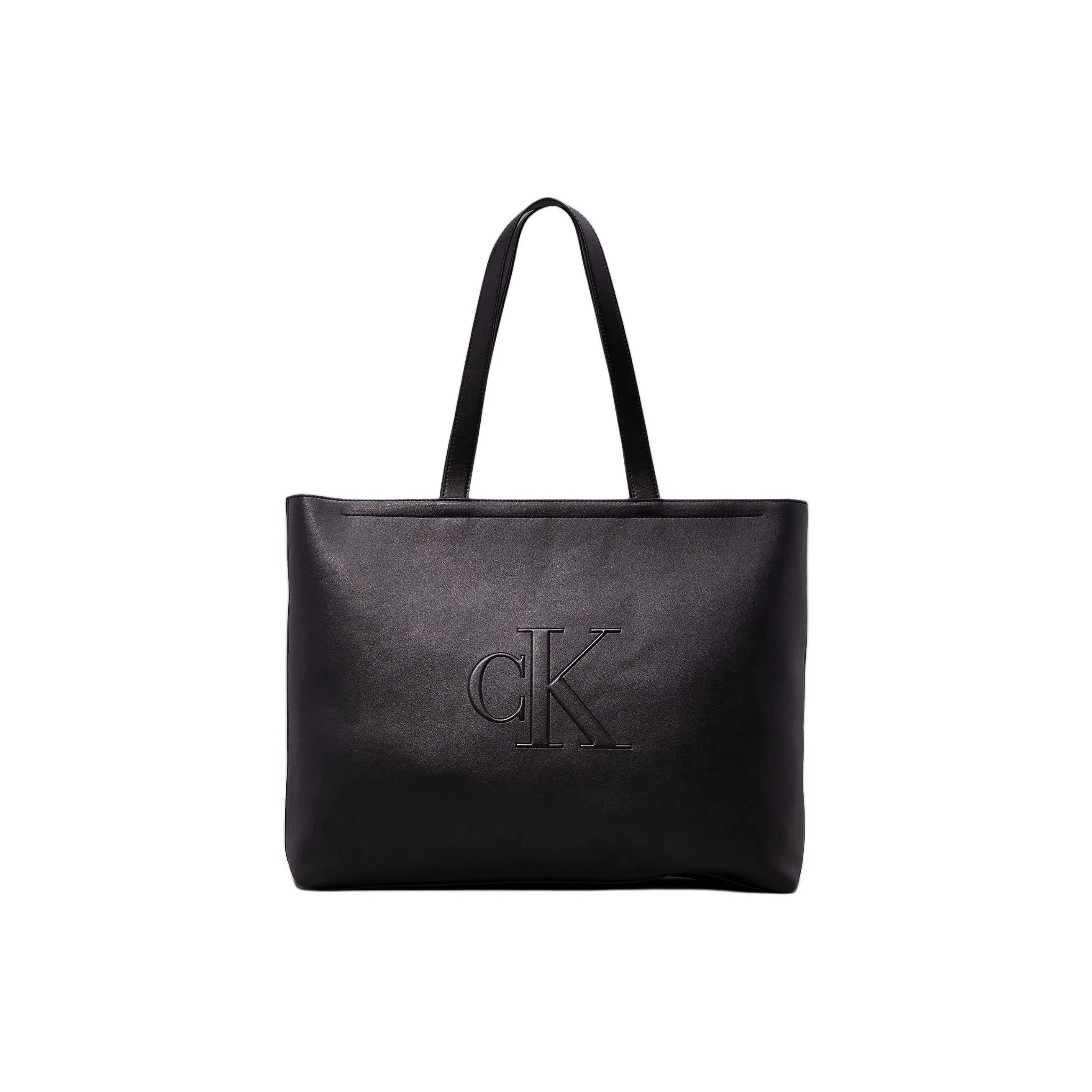 CALVIN KLEIN Polyurethane PU Tote Bag, Shopping Bag, Handbag, Shoulder Bag Women's Black