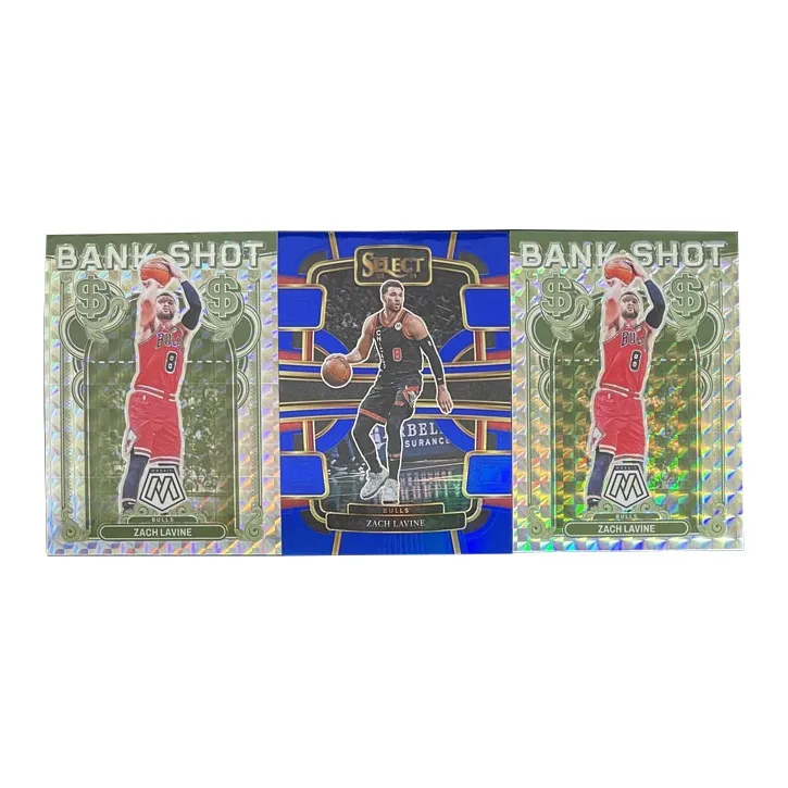 PANINI 2023 24 Panini Mosaic Zach LaVine Bank Shot Parallel+SELECT Blue Fold Star Card Pass Through Sports Cards 3 Pcs