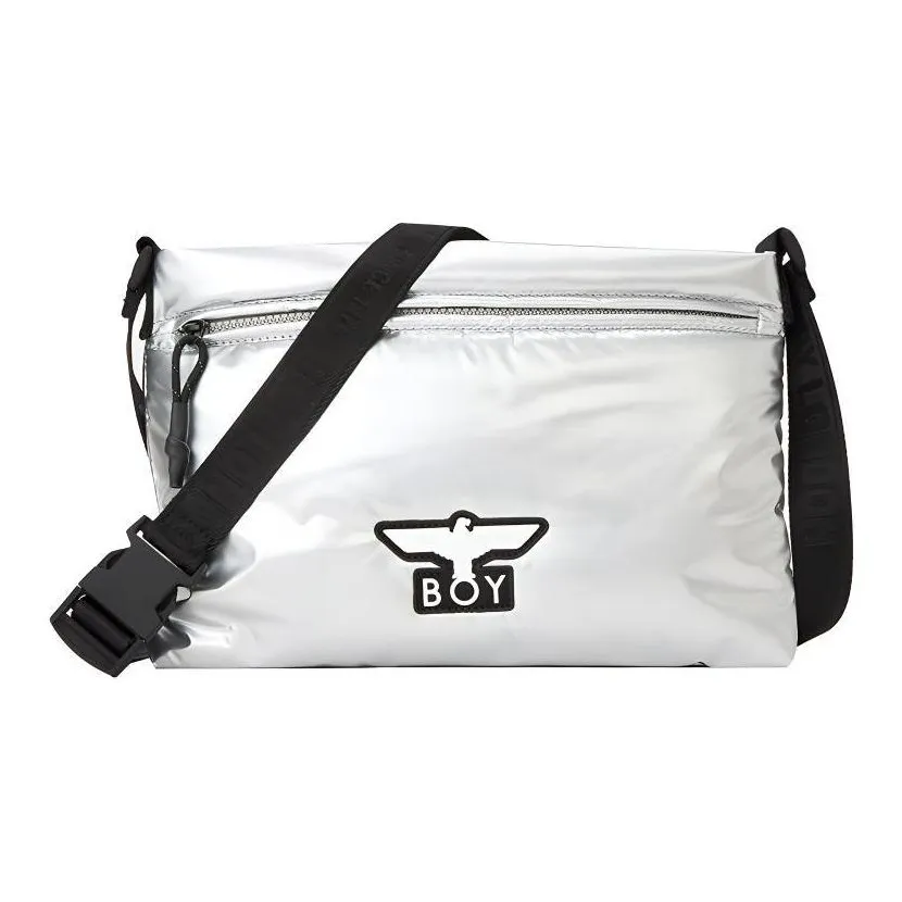 Boy London PU Crossbody Bag Regular Unisex Black & Silver