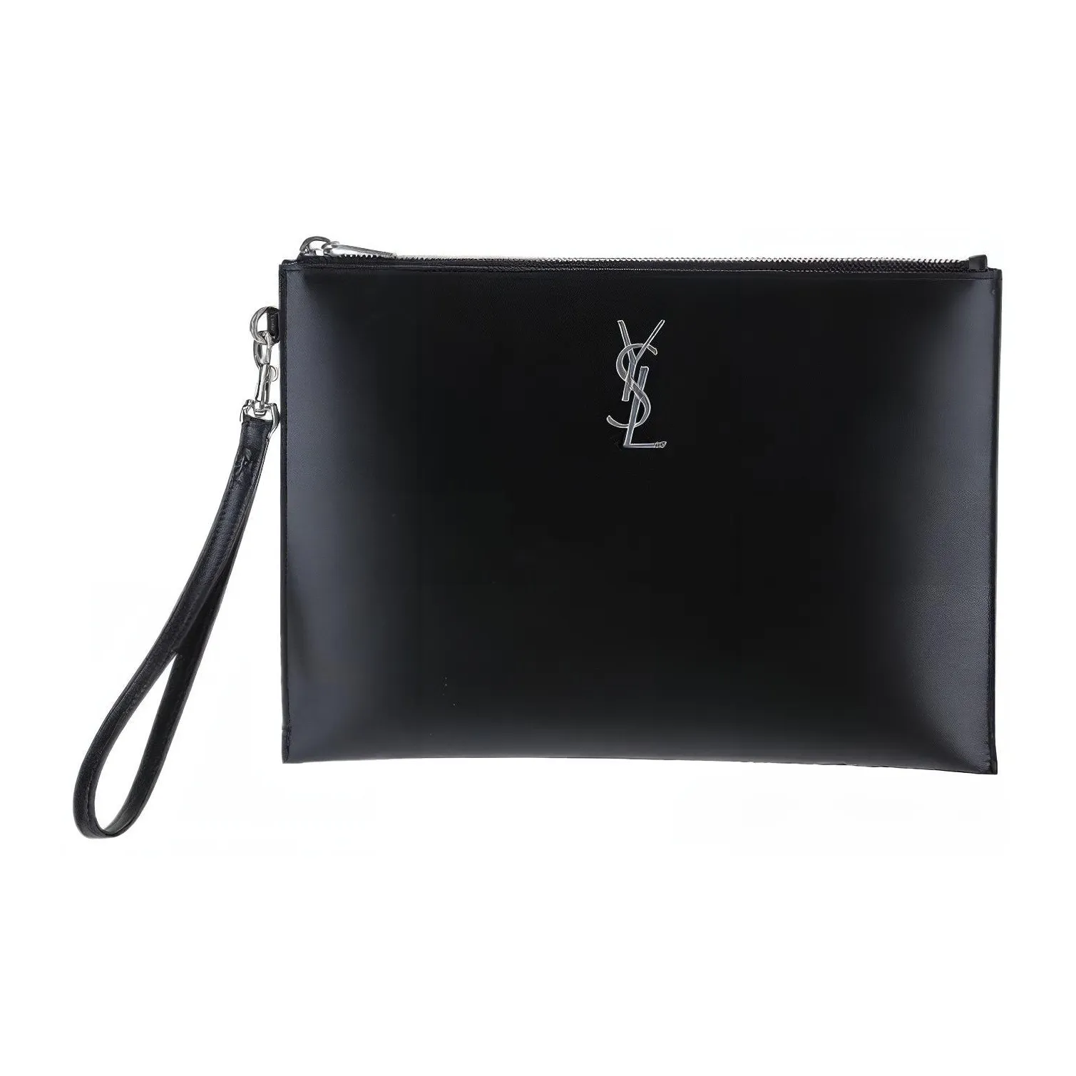 SAINT LAURENT Cow Leather Clutch Men's Black