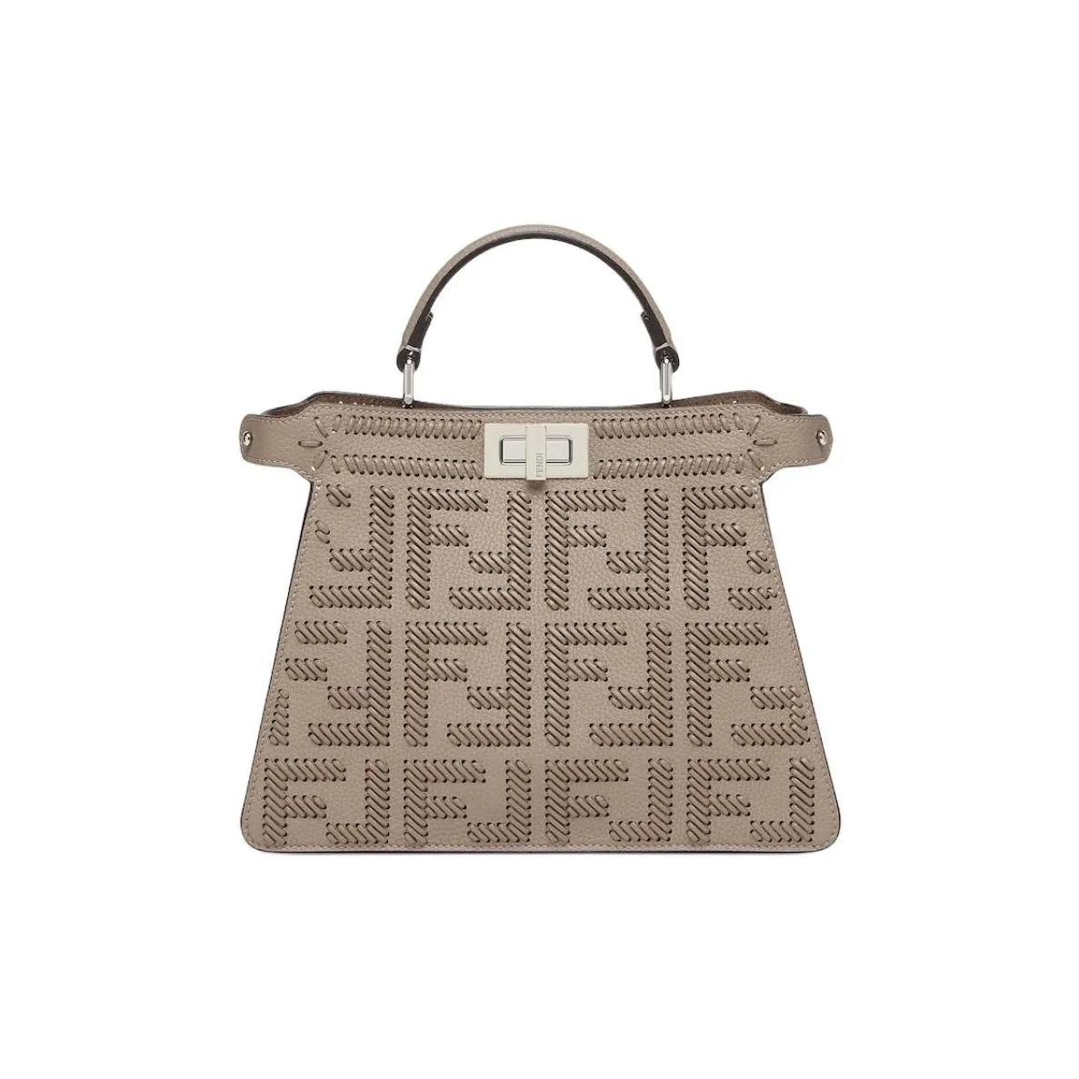FENDI Peekaboo ISeeU Calfskin Shoulder Bag, Crossbody Bag, Handbag Trumpets Women's Dove Gray
