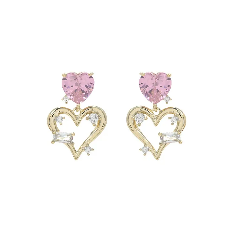 TUTAE Серьги из сплава с цирконием женские золотые