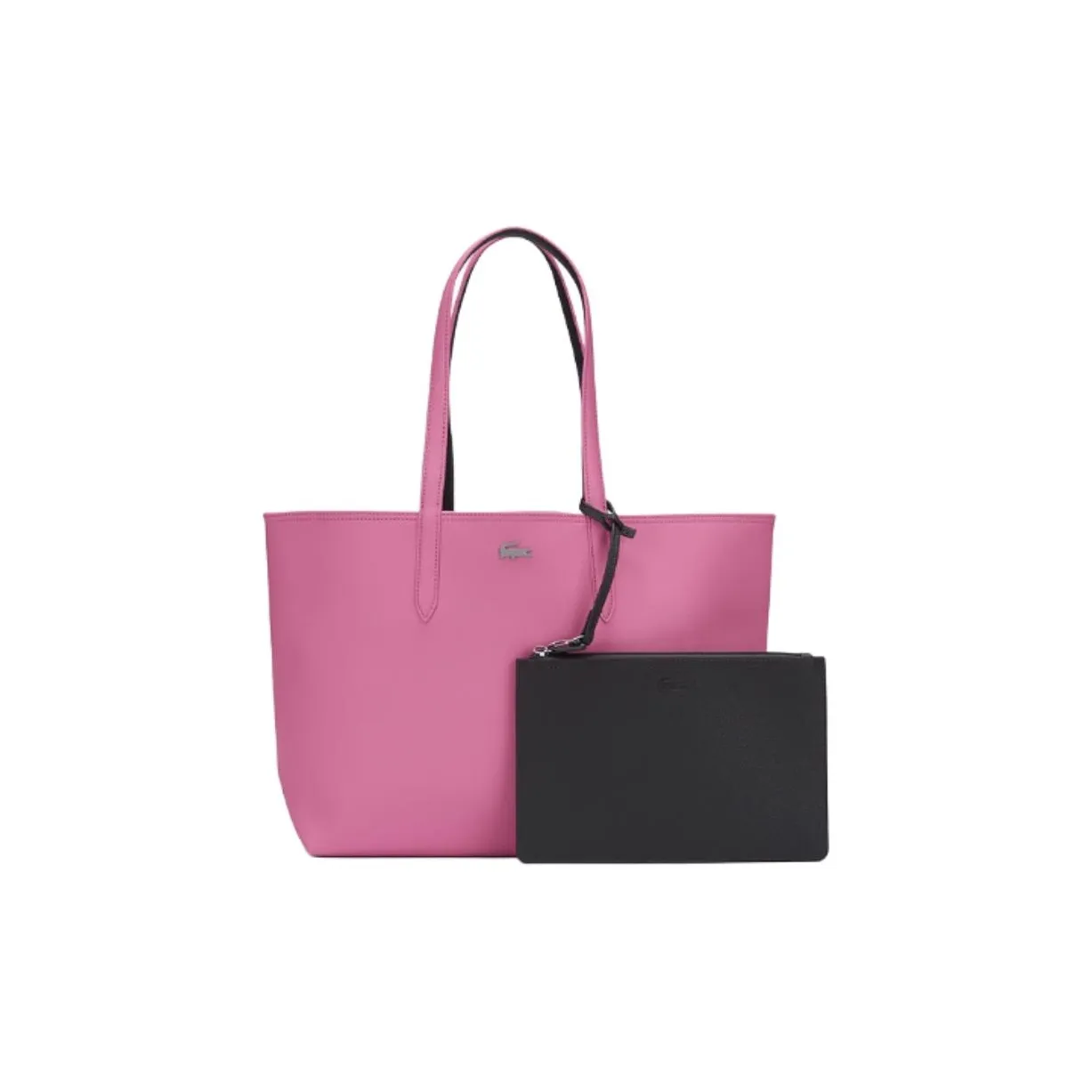 LACOSTE PVC Tote Bag, Shopping Bag, Handbag Tubas Women's Pink & Dark Coffee