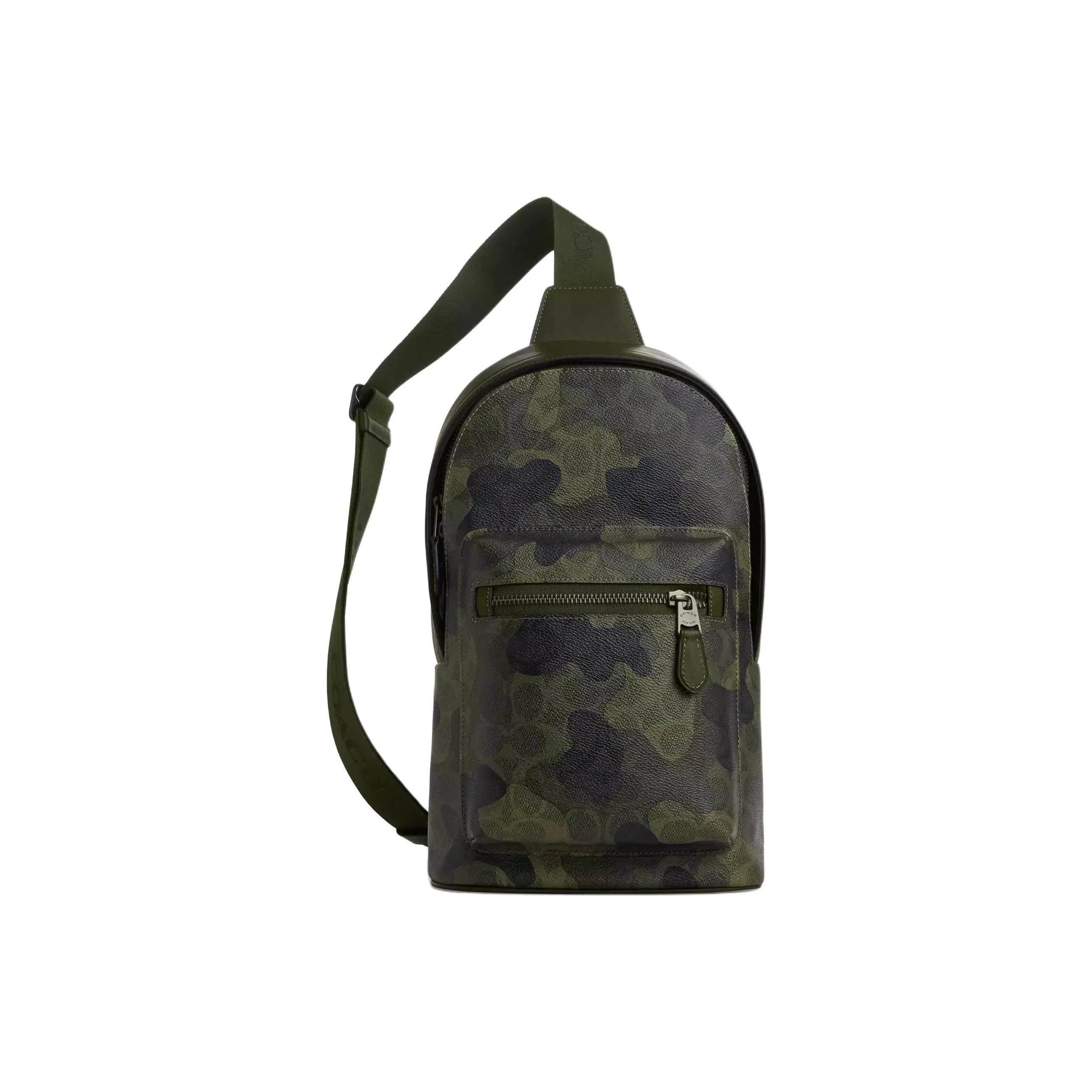 COACH West Coated Canvas Sling Bag, Crossbody Bag Trumpets Men's Green