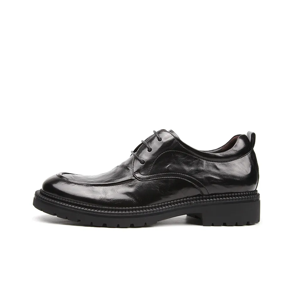Satchi Casual Leather Shoes Men's Low Top Black