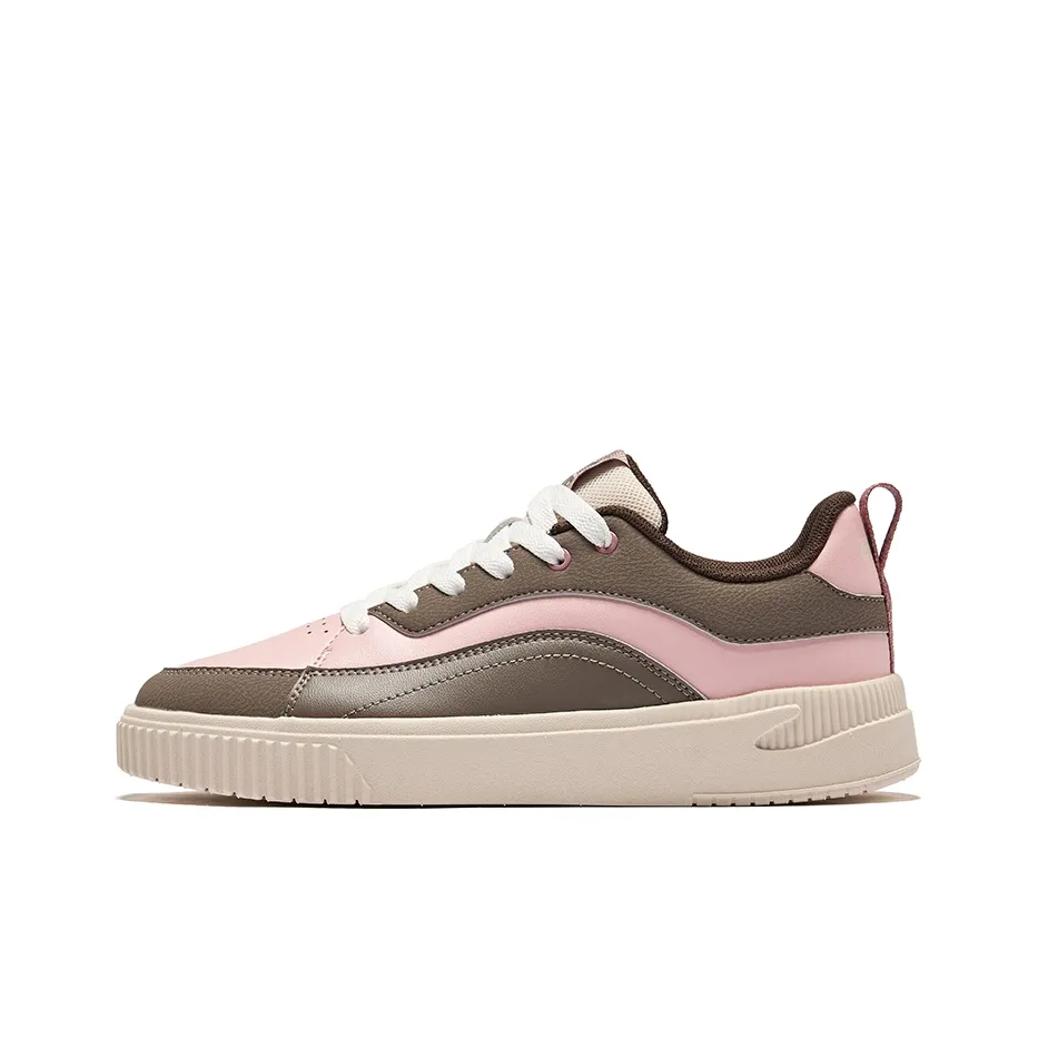 Erke Flying Goose Abrasion Resistant Slip Resistant Low Top Skateboard Shoes Women's Sunset Mist Pink Brownstone