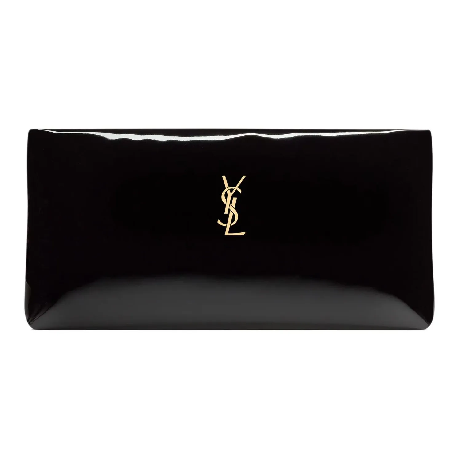 SAINT LAURENT PU Polyester Fiber Clutch Unisex Black