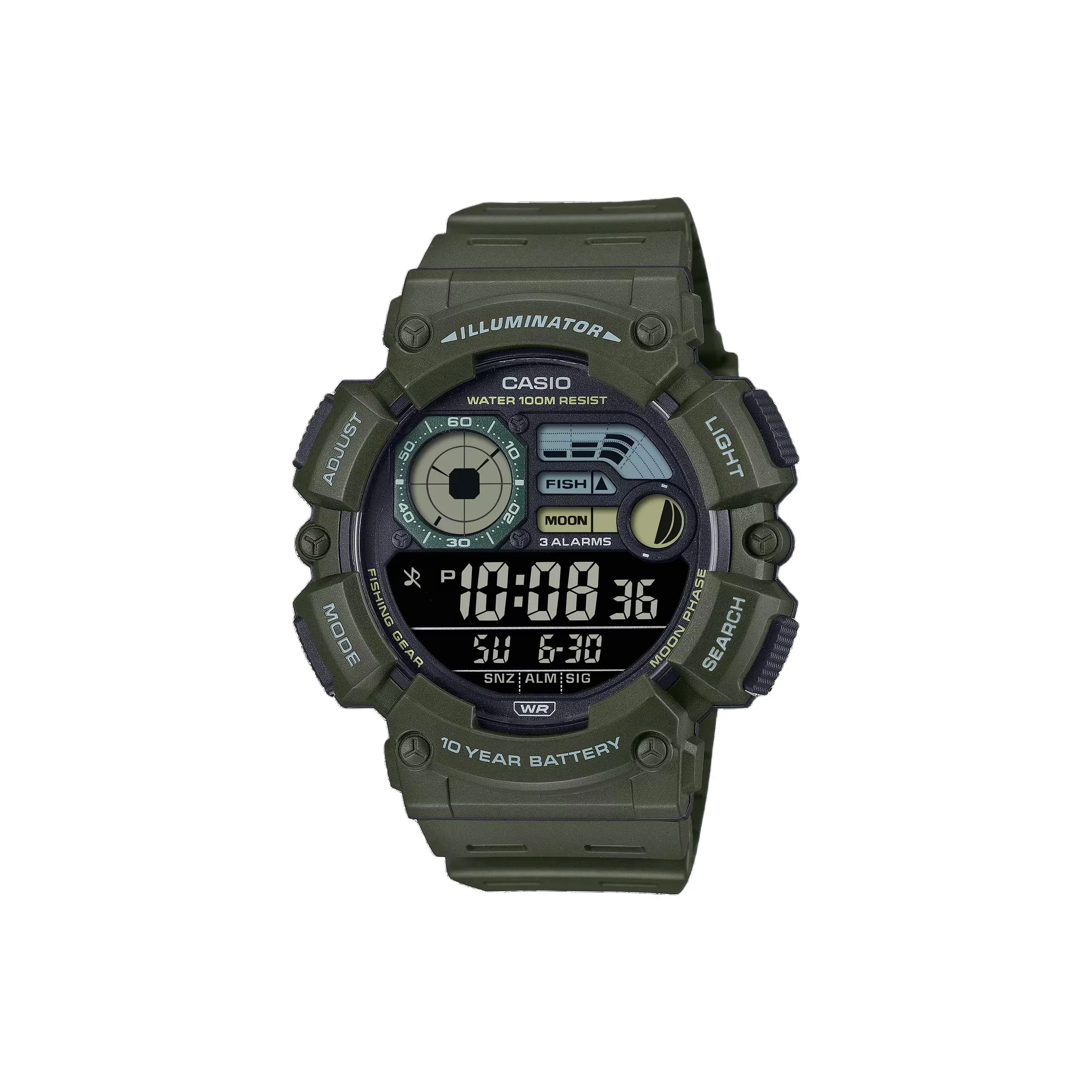 CASIO DIGITAL Collection Disk Кварцевый механизм Смольный ремешок Часы Мужские Черный циферблат