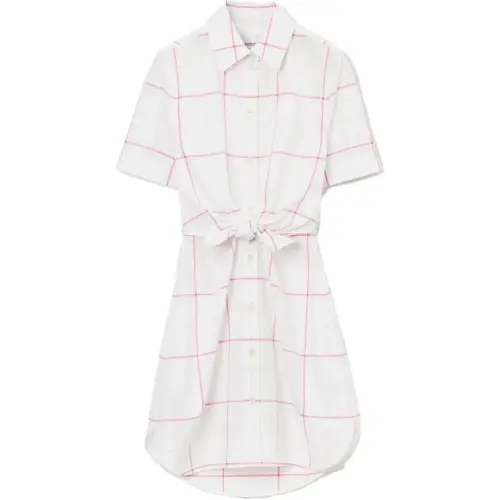 Burberry Белое Женское Короткое Платье с Рукавами