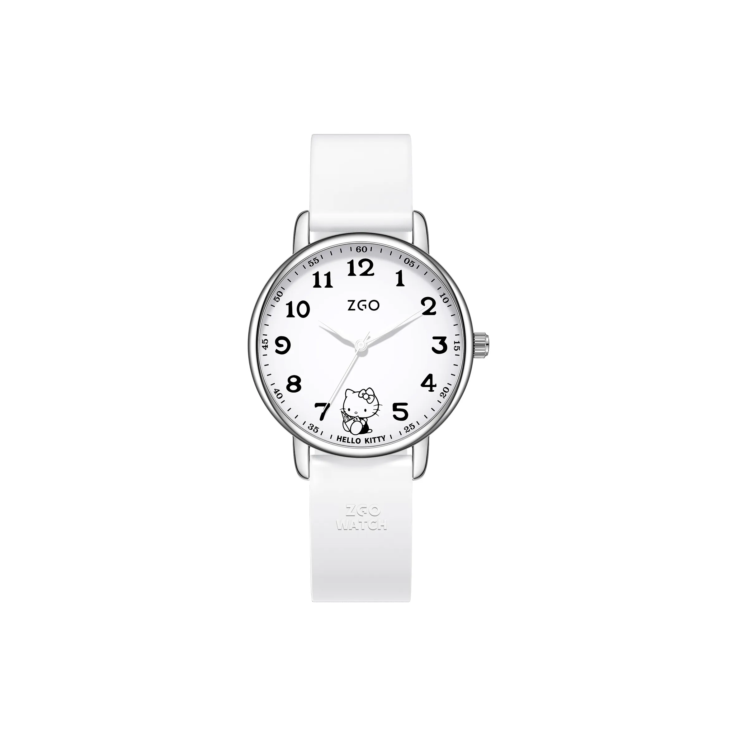 Hello Kitty HELLO KITTY collaboration Watch Students Party Кварцевый механизм Women's Watch Белый циферблат