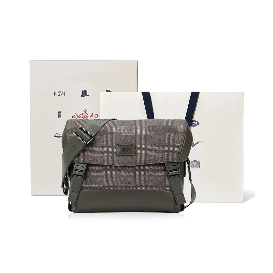 BVP Мужская Сумка из Натуральной Кожи Commuter Повседневная Модная Брендовая Сумка через Плечо Маленькая Мужская Винтажная Зеленая